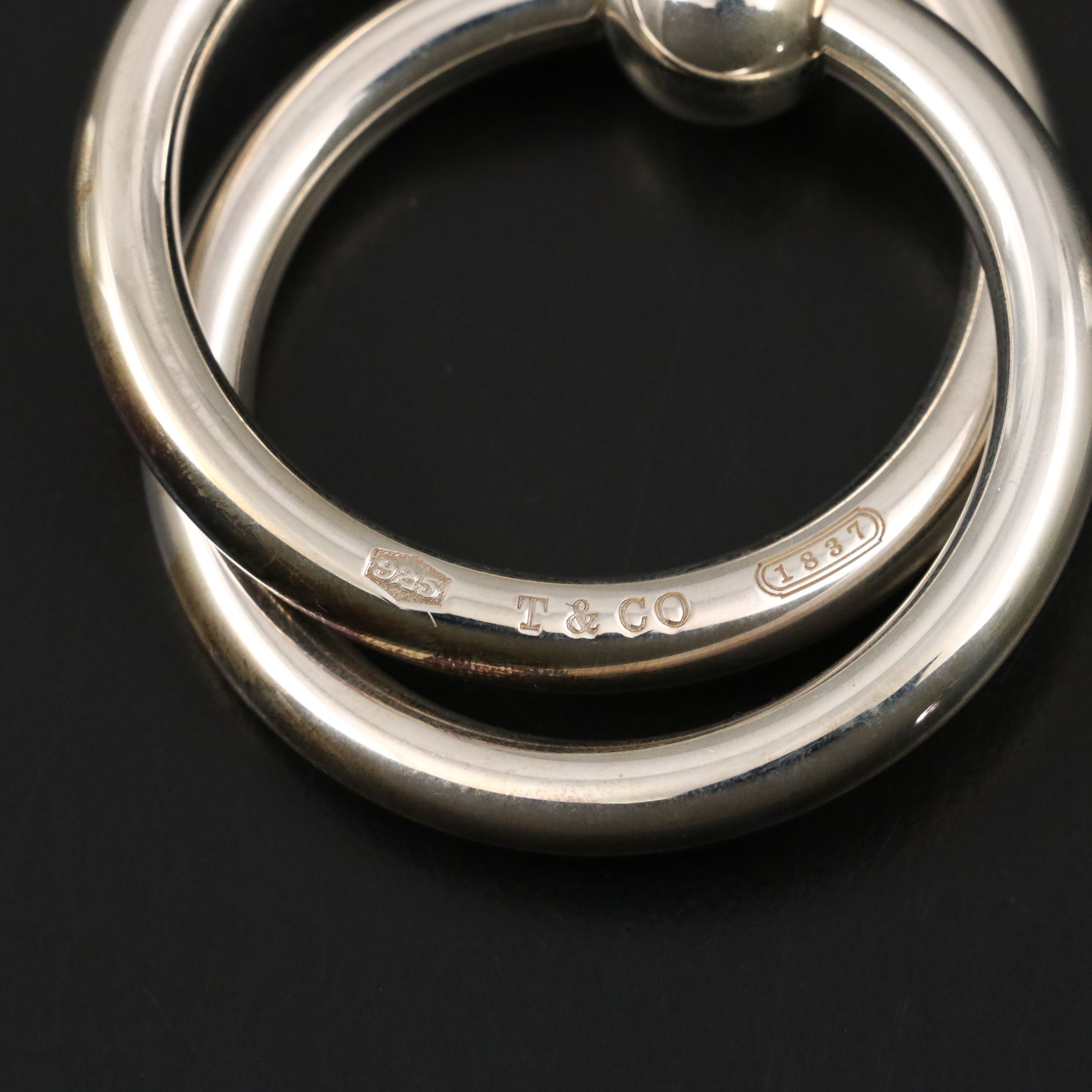 Tiffany & Co. Sterling Silver Double Ring Baby Rattle
