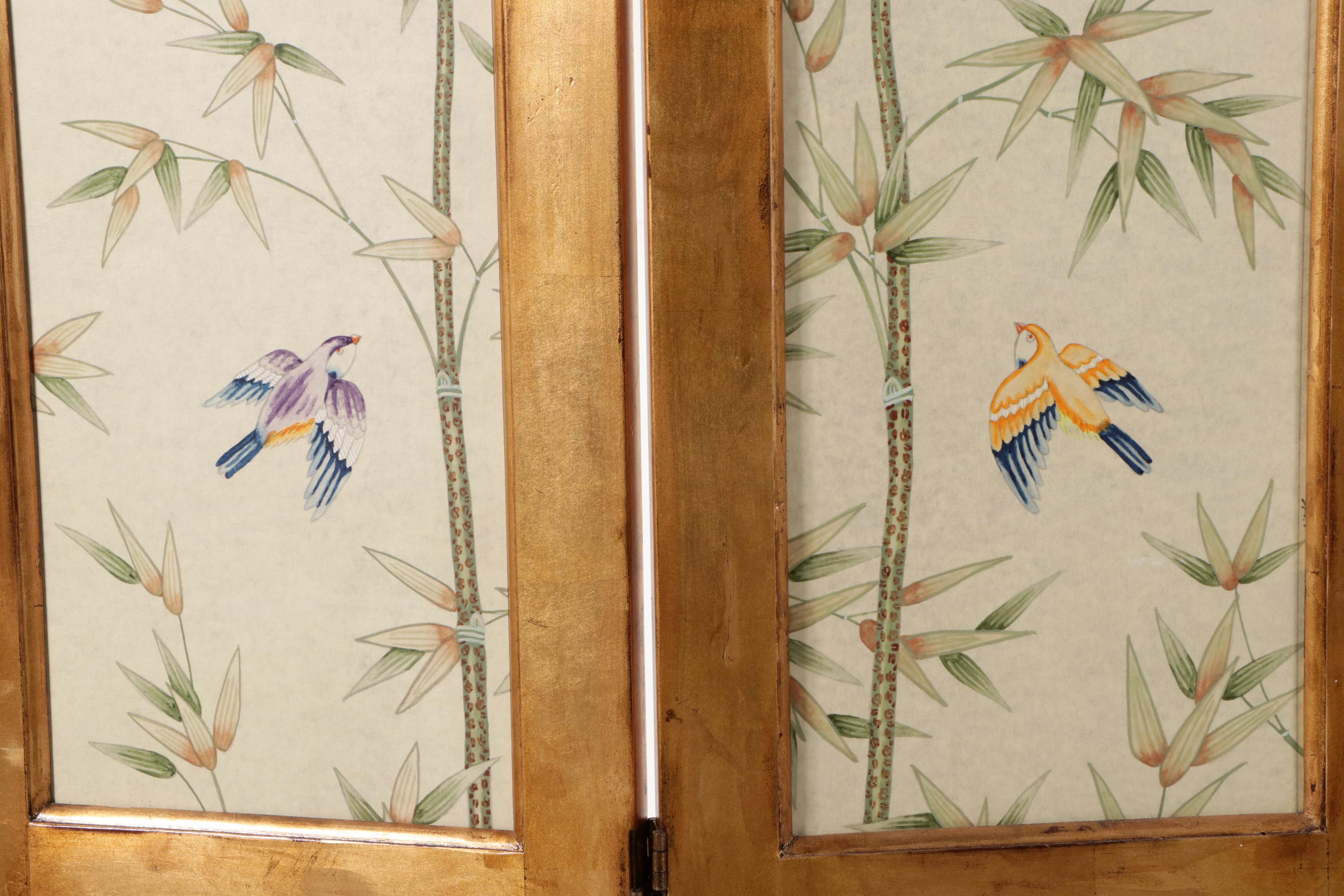 Clossons Bamboo Motif Eight-Panel Folding Room Divider Screen