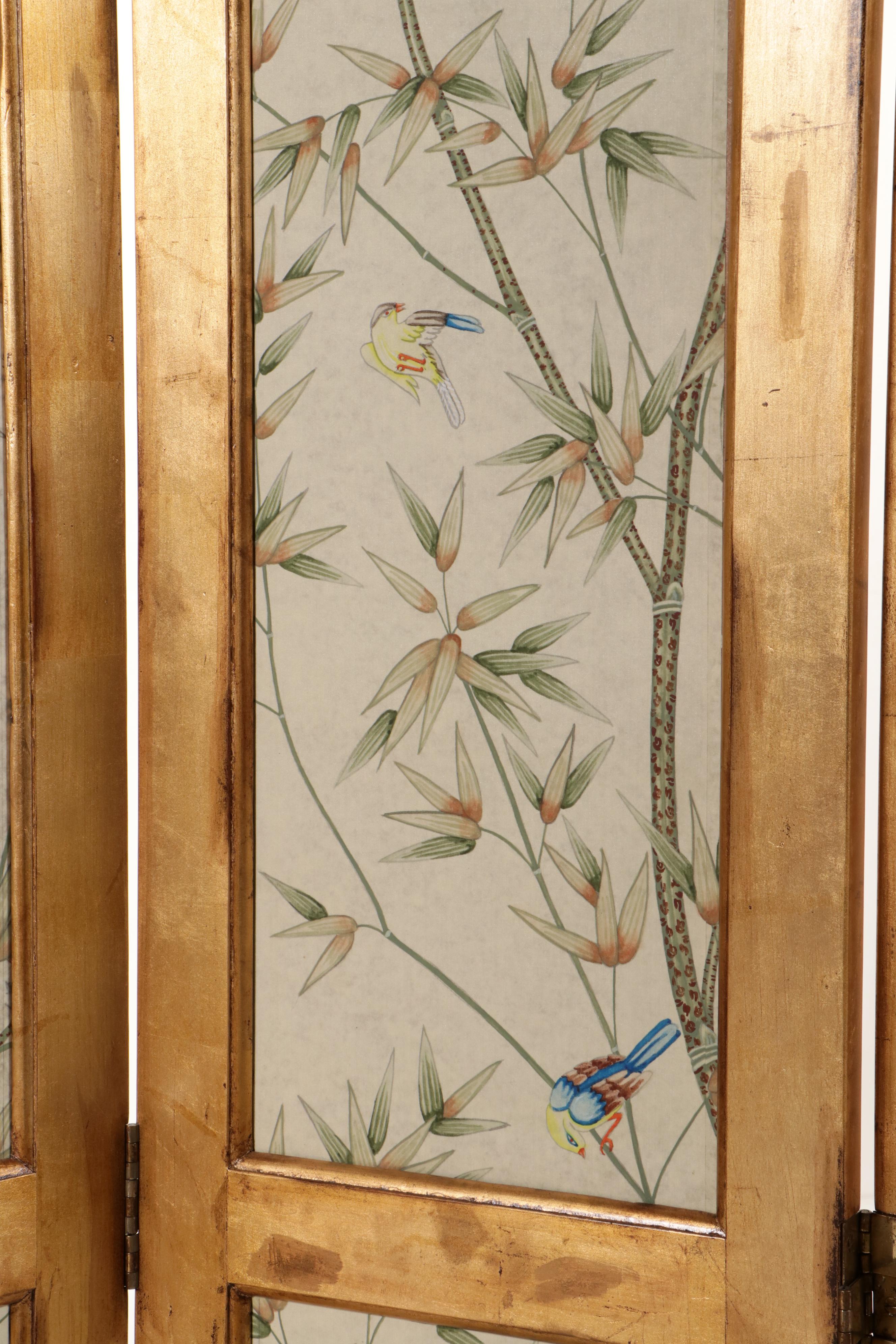 Clossons Bamboo Motif Eight-Panel Folding Room Divider Screen