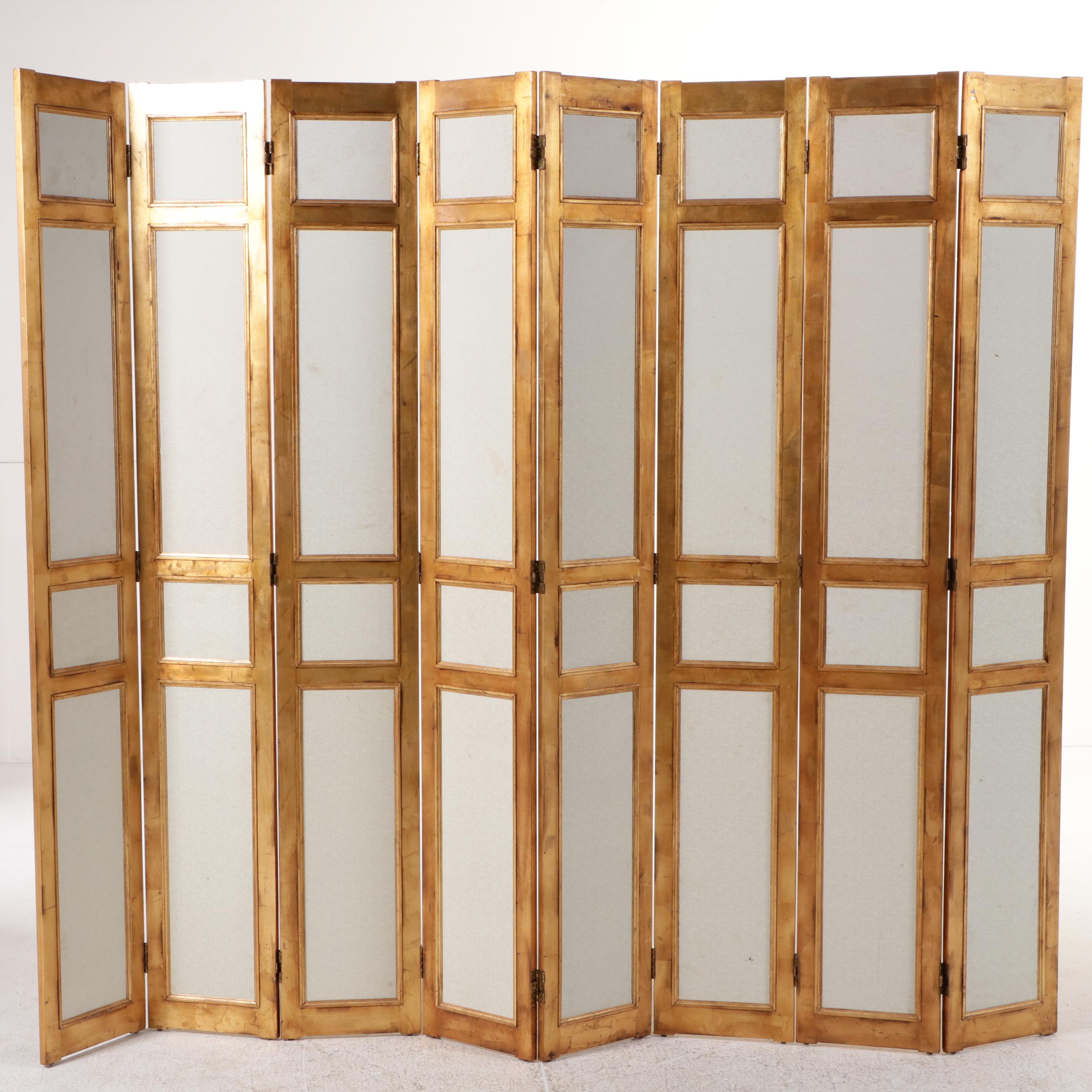 Clossons Bamboo Motif Eight-Panel Folding Room Divider Screen