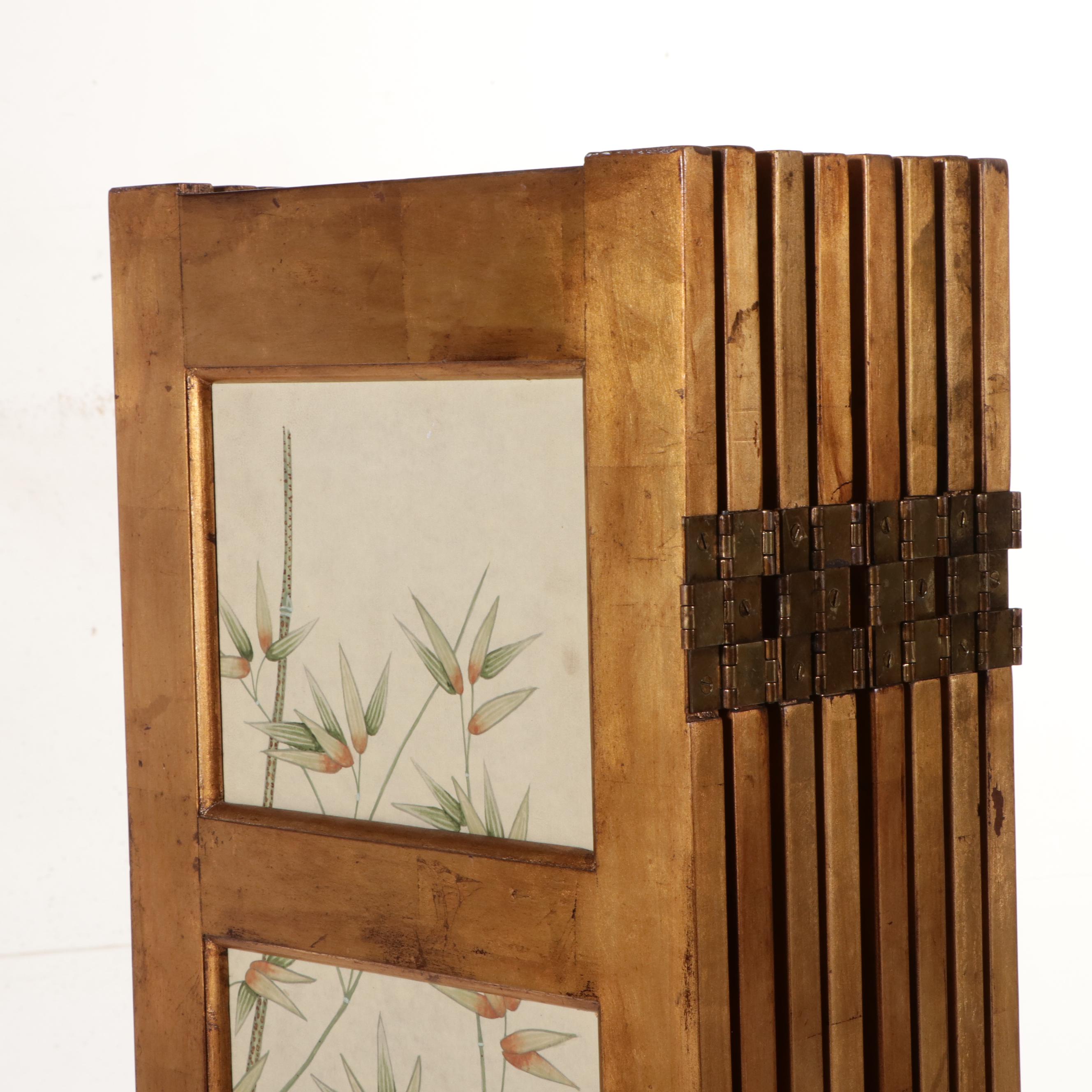 Clossons Bamboo Motif Eight-Panel Folding Room Divider Screen