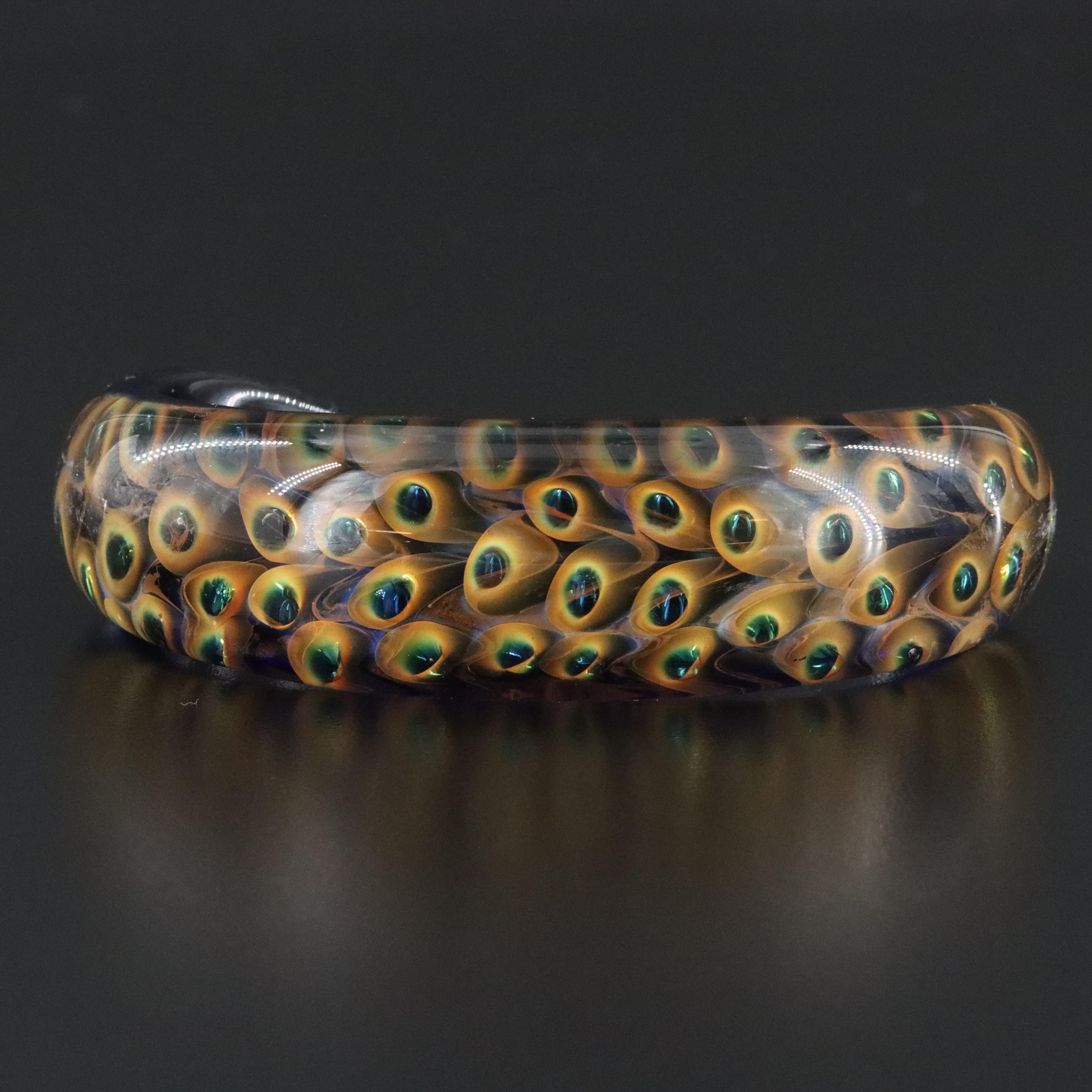 Kevin O' Grady "Oceanic" Sea Pearl Art Glass Cuff Bracelet
