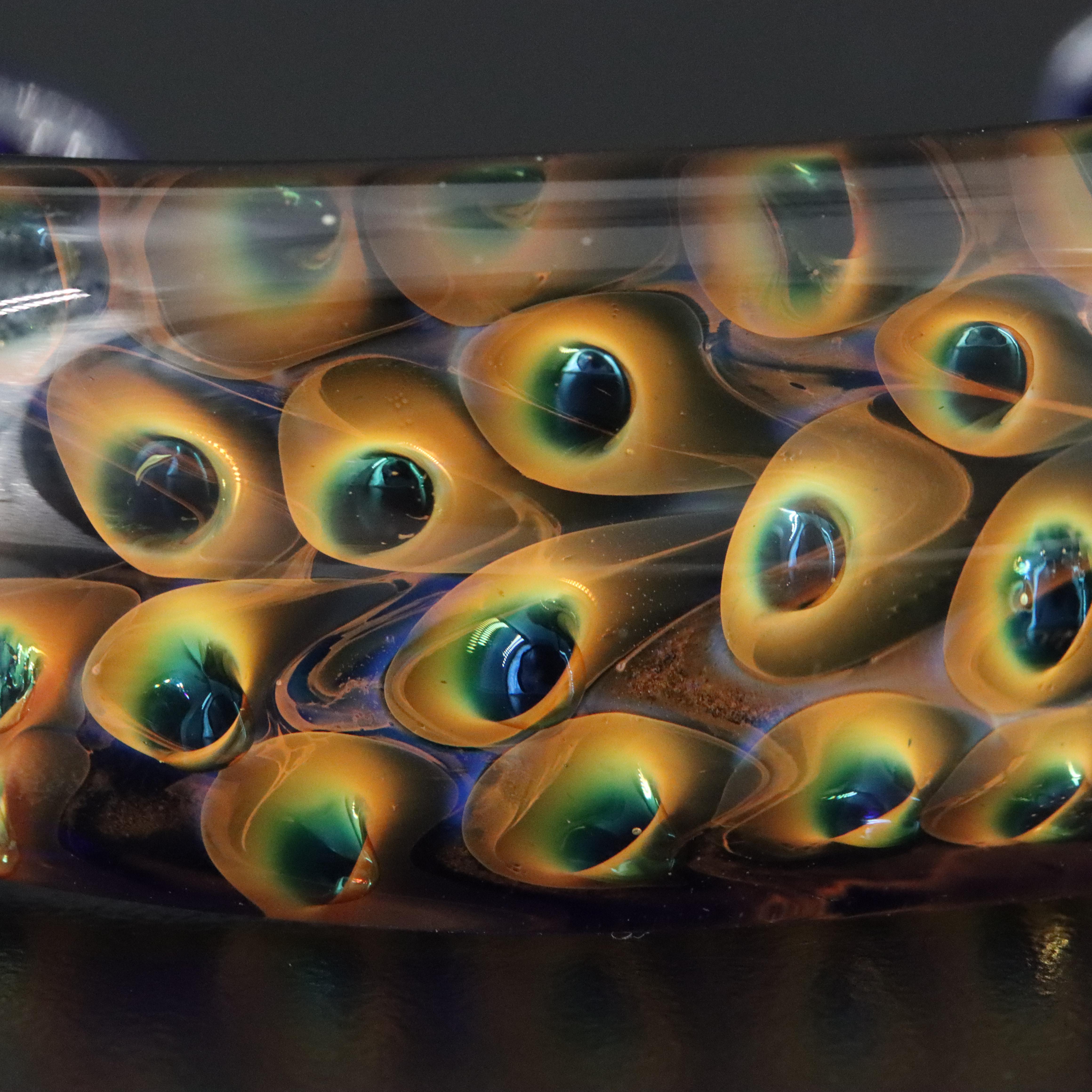 Kevin O' Grady "Oceanic" Sea Pearl Art Glass Cuff Bracelet