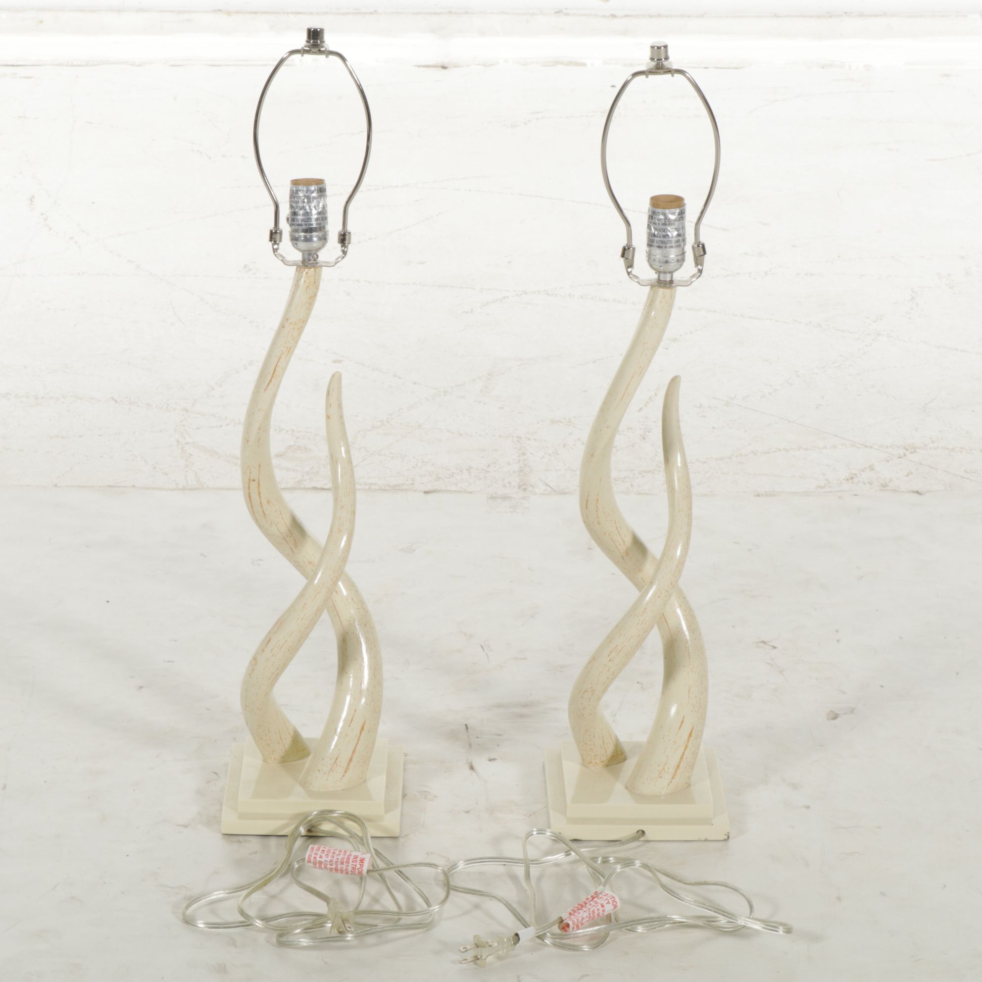 West Elm Kudu Postmodern Faux Horn Table Lamps