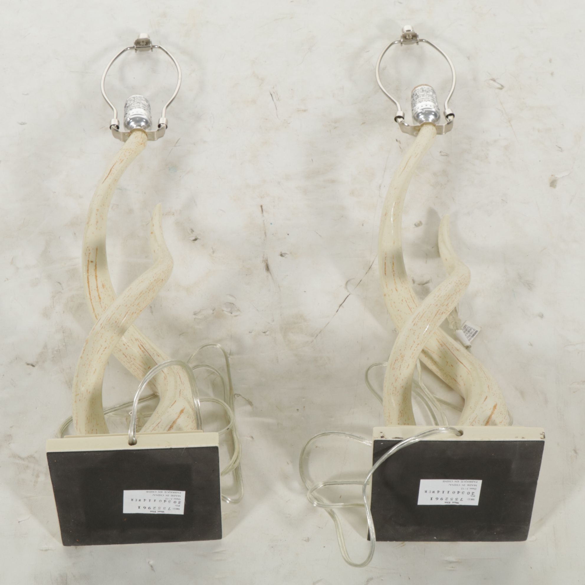 West Elm Kudu Postmodern Faux Horn Table Lamps