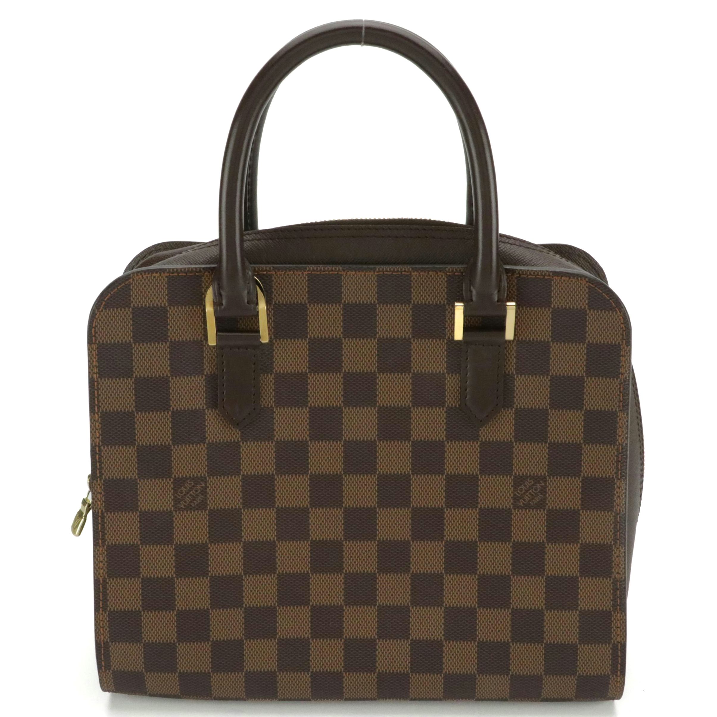 Louis Vuitton Triana Handbag in Damier Ebene Canvas and Leather