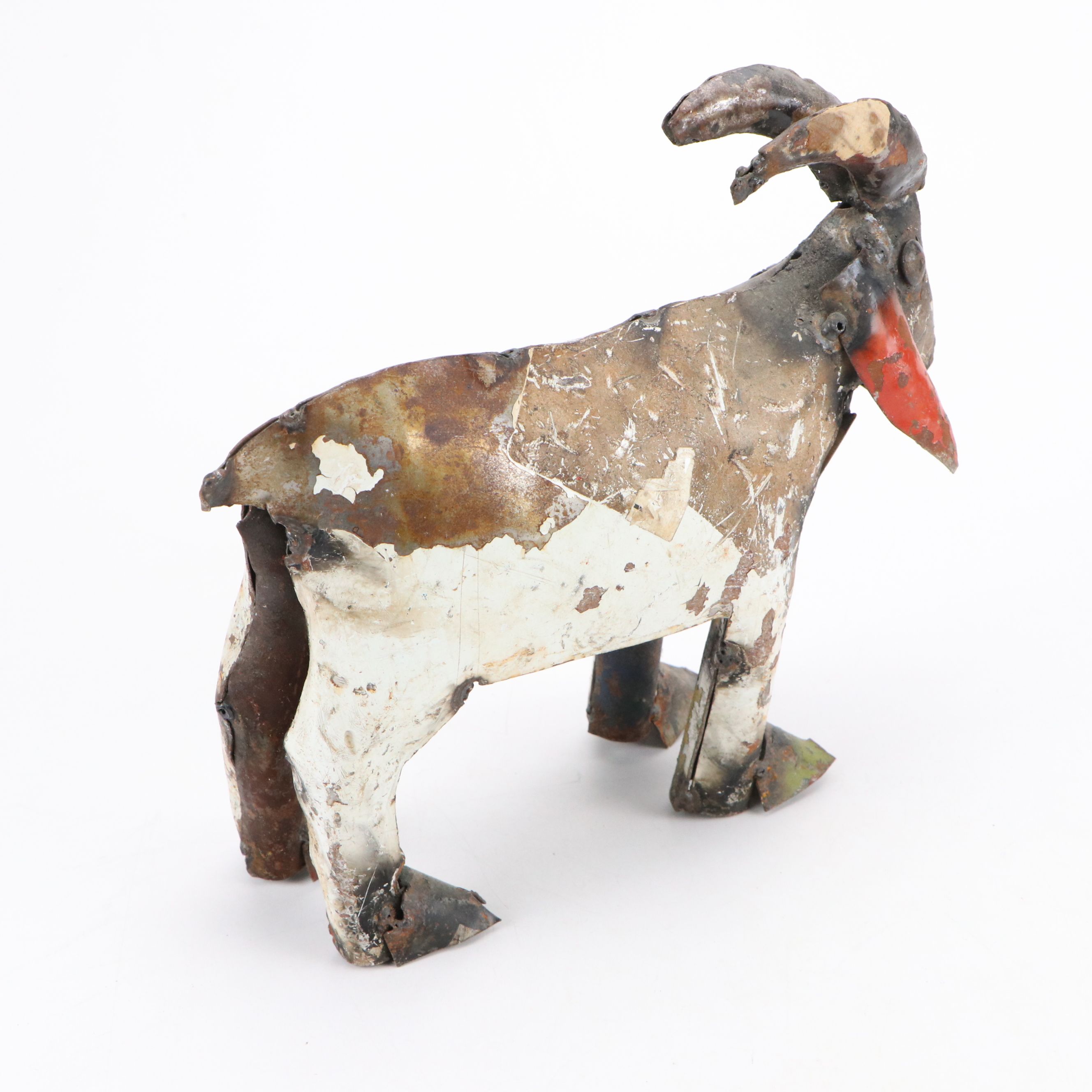 Folk Art Handcrafted Scrap Metal Billy Goat Figure