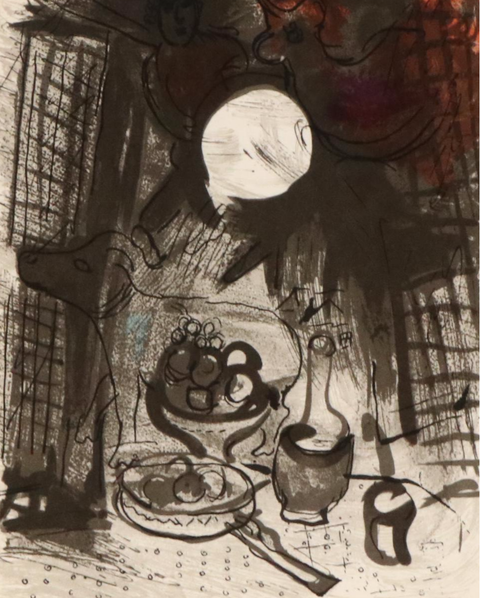 Marc Chagall Lithograph "Nature Morte Brune," 1957