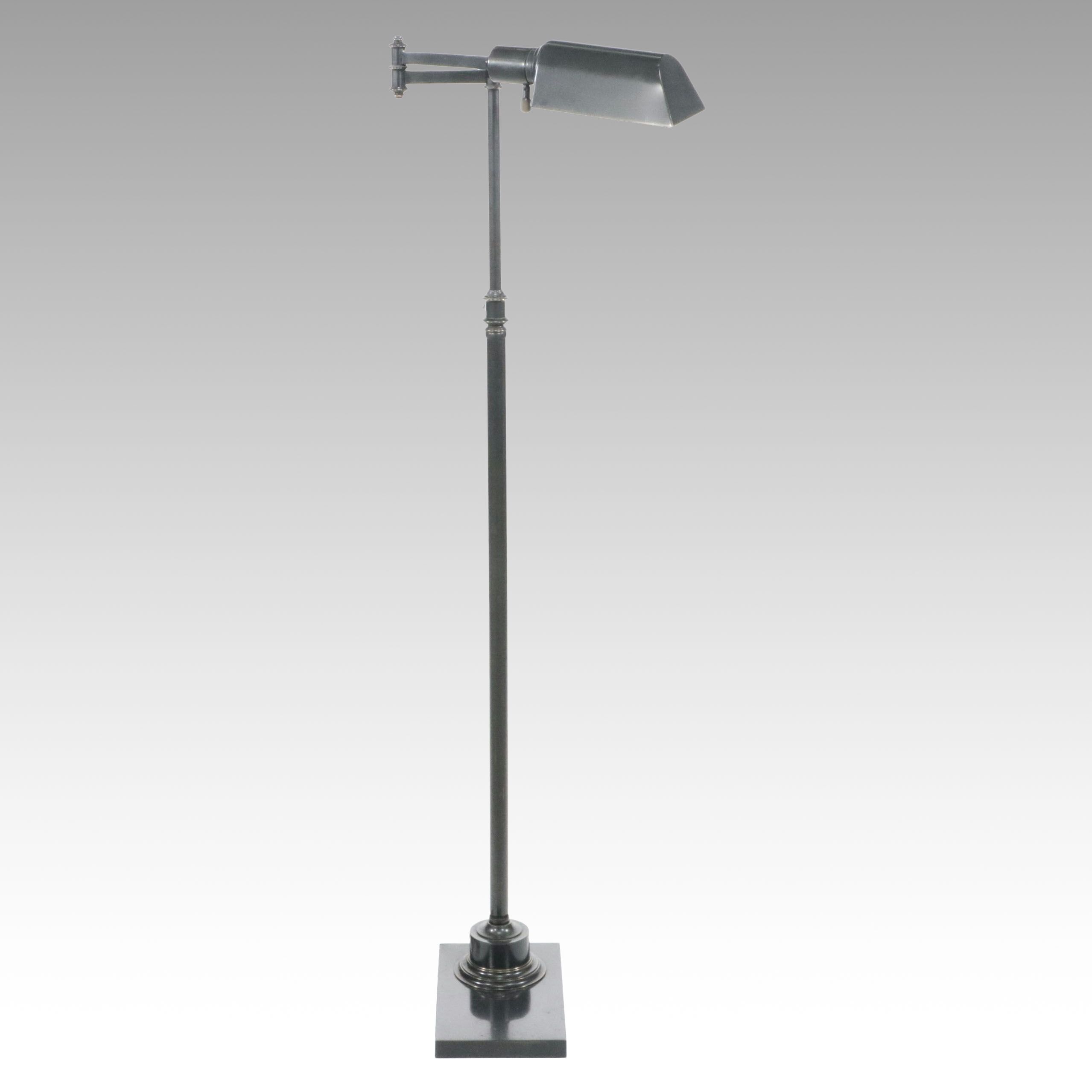 Postmodern Gunmetal Grey Swing Arm Pharmacy Floor Lamp, 2006