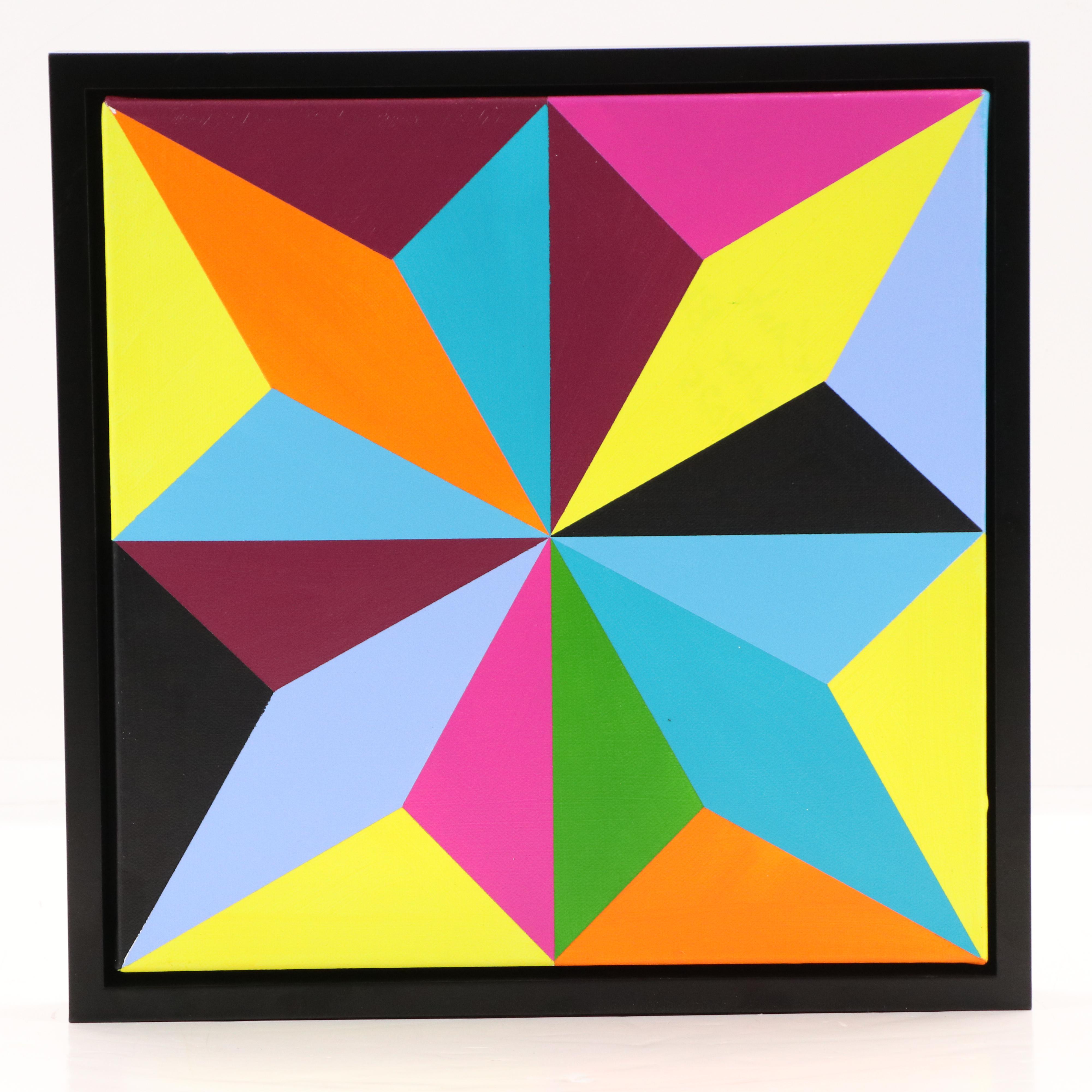 deSanto Geometric Acrylic Diptych "Vector Bloom," 2025
