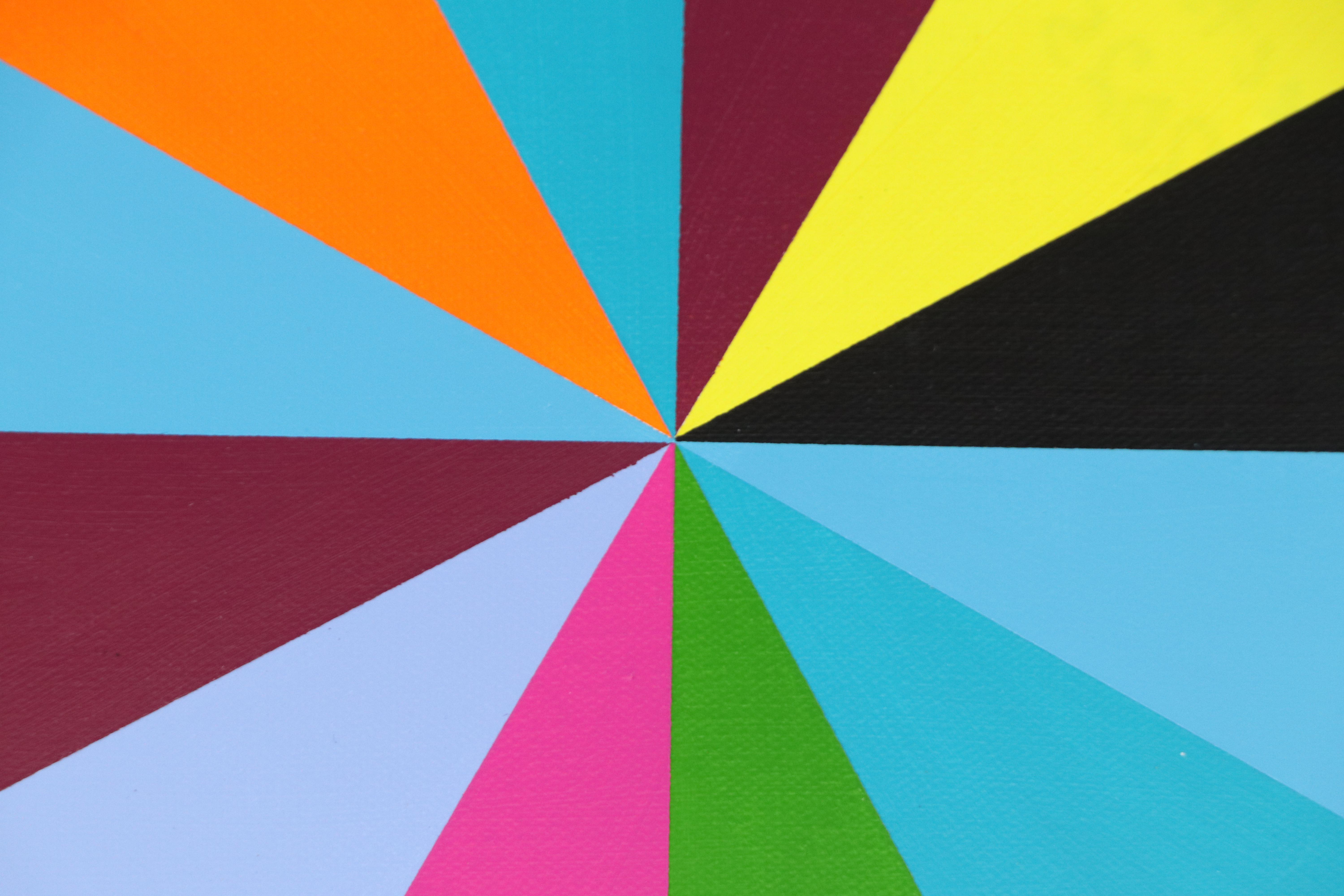 deSanto Geometric Acrylic Diptych "Vector Bloom," 2025