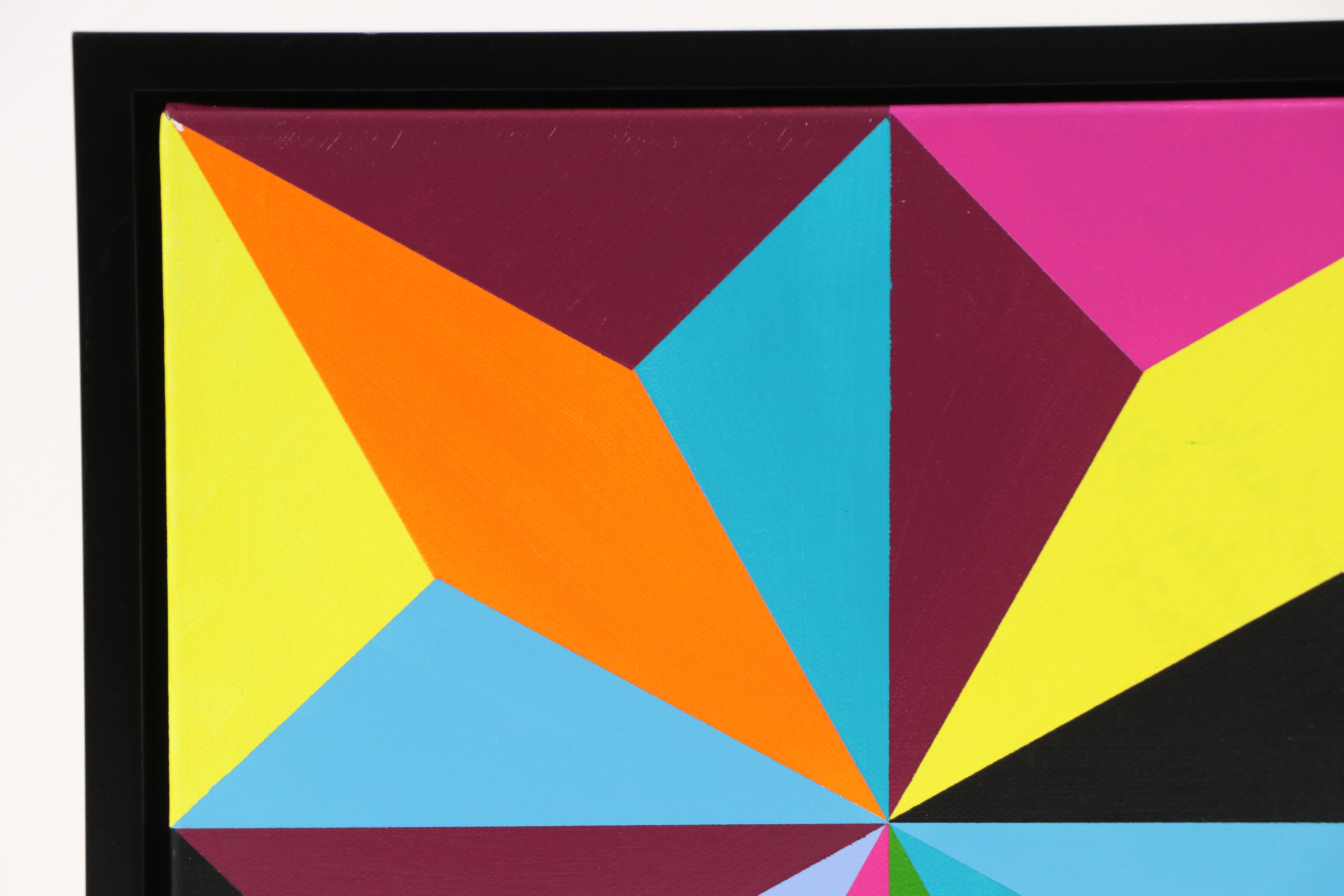 deSanto Geometric Acrylic Diptych "Vector Bloom," 2025