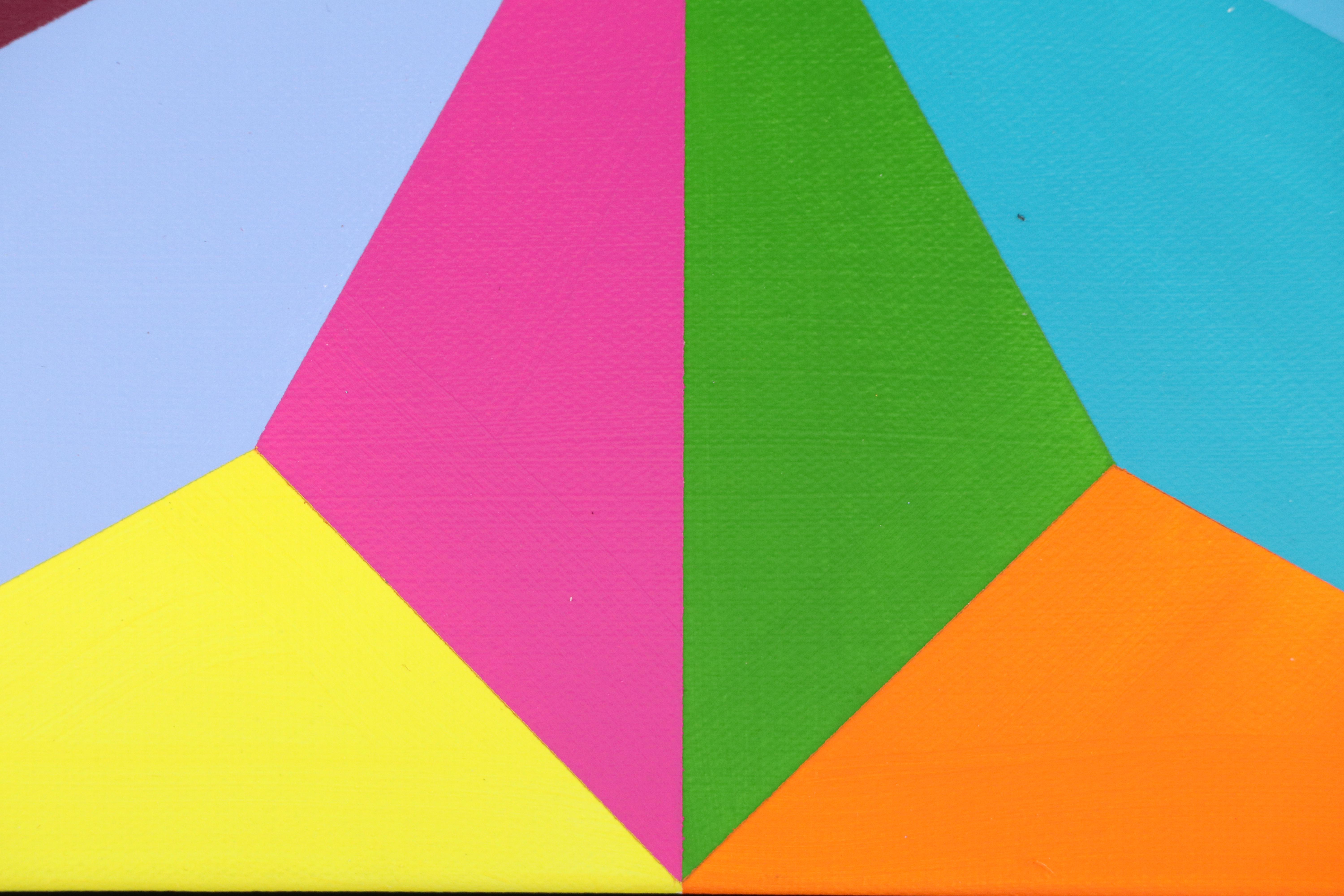 deSanto Geometric Acrylic Diptych "Vector Bloom," 2025