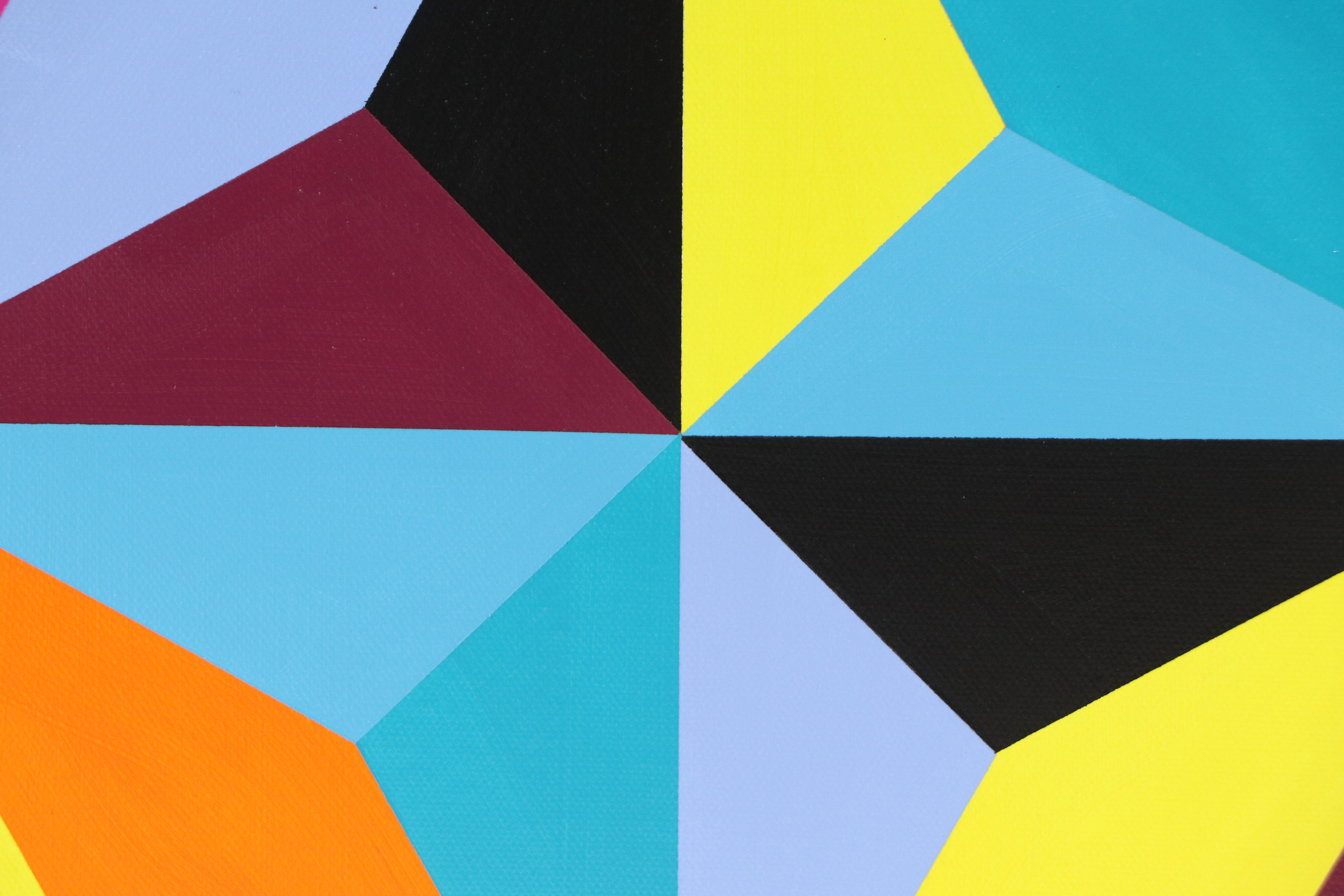 deSanto Geometric Acrylic Diptych "Vector Bloom," 2025