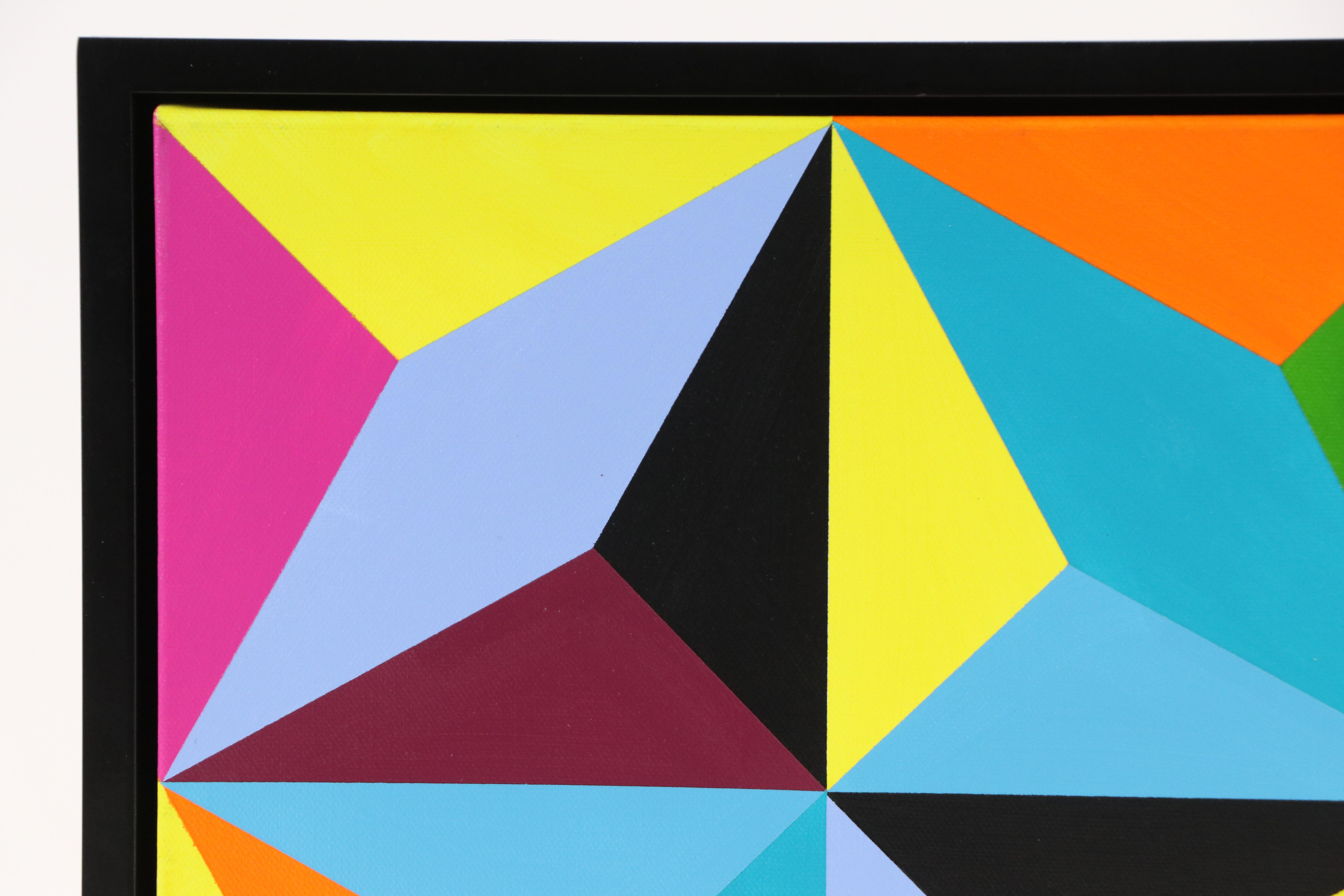 deSanto Geometric Acrylic Diptych "Vector Bloom," 2025
