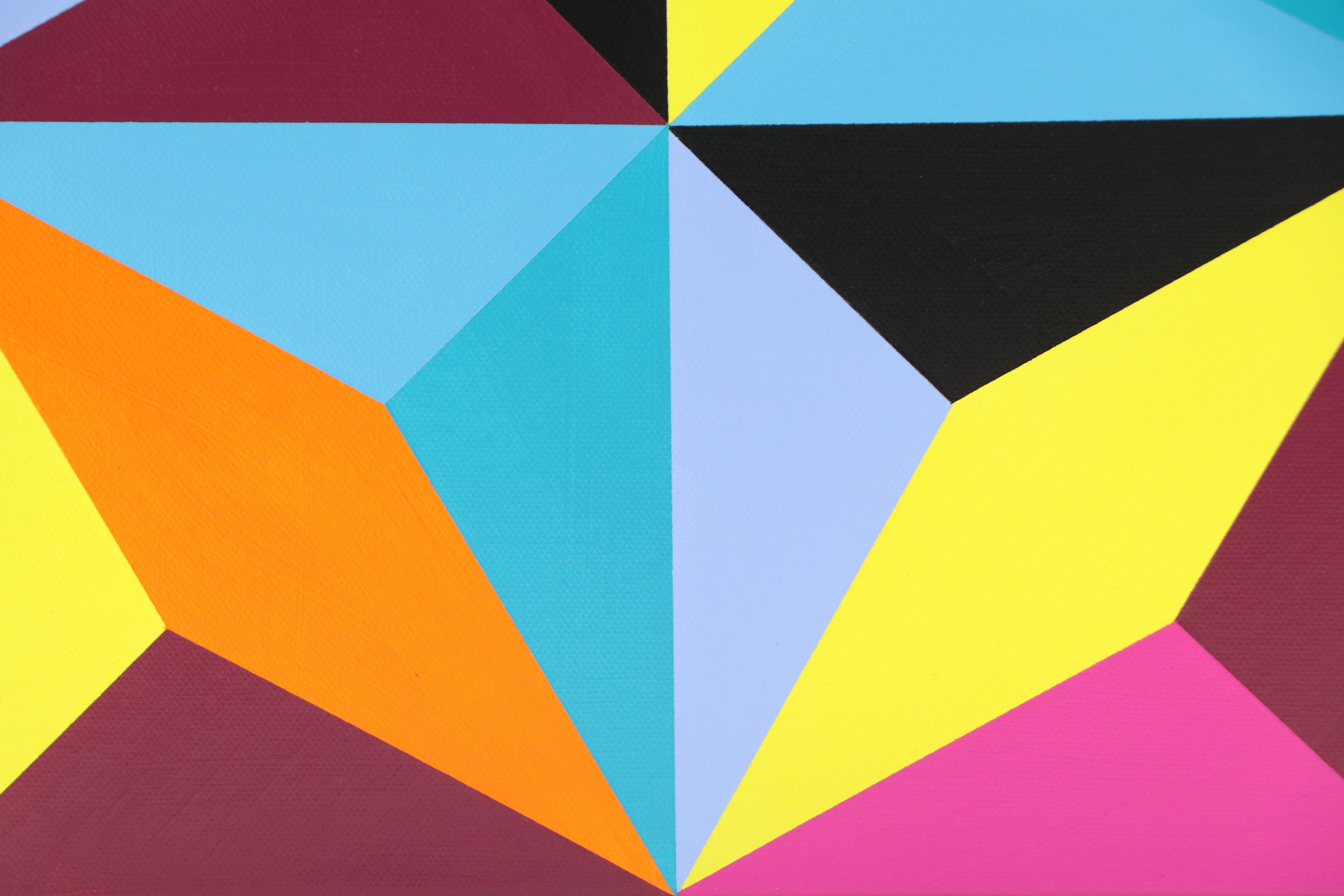 deSanto Geometric Acrylic Diptych "Vector Bloom," 2025