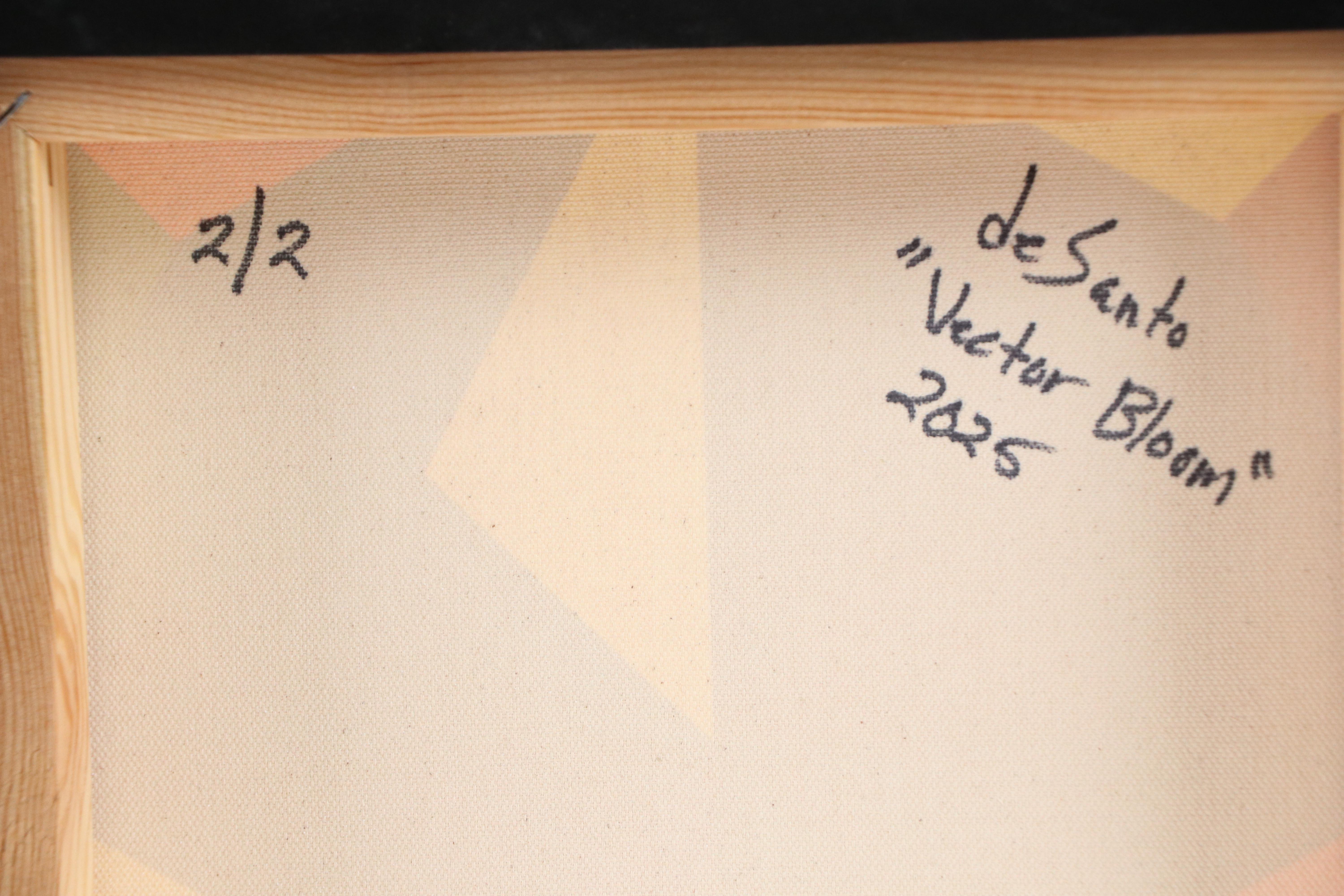 deSanto Geometric Acrylic Diptych "Vector Bloom," 2025