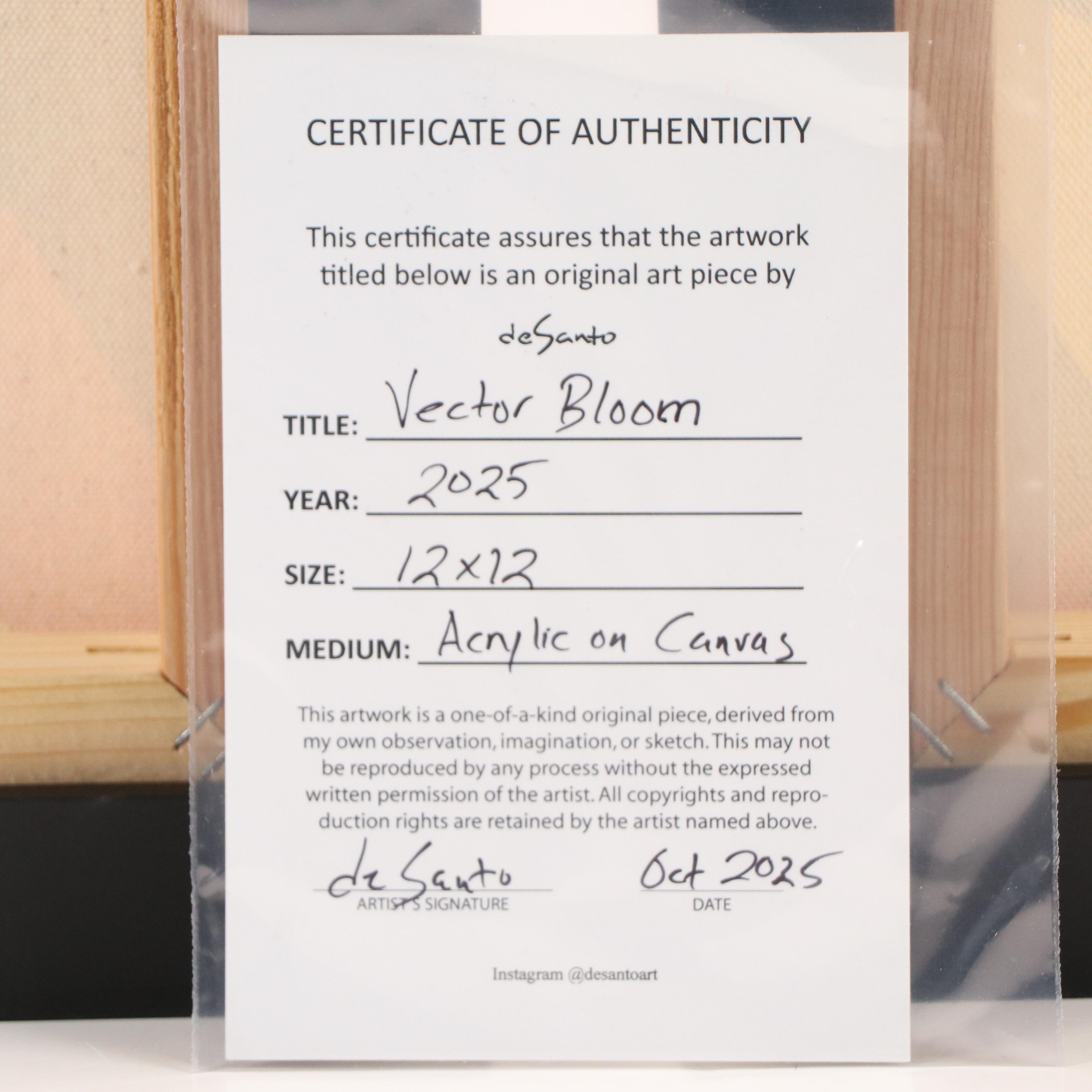 deSanto Geometric Acrylic Diptych "Vector Bloom," 2025