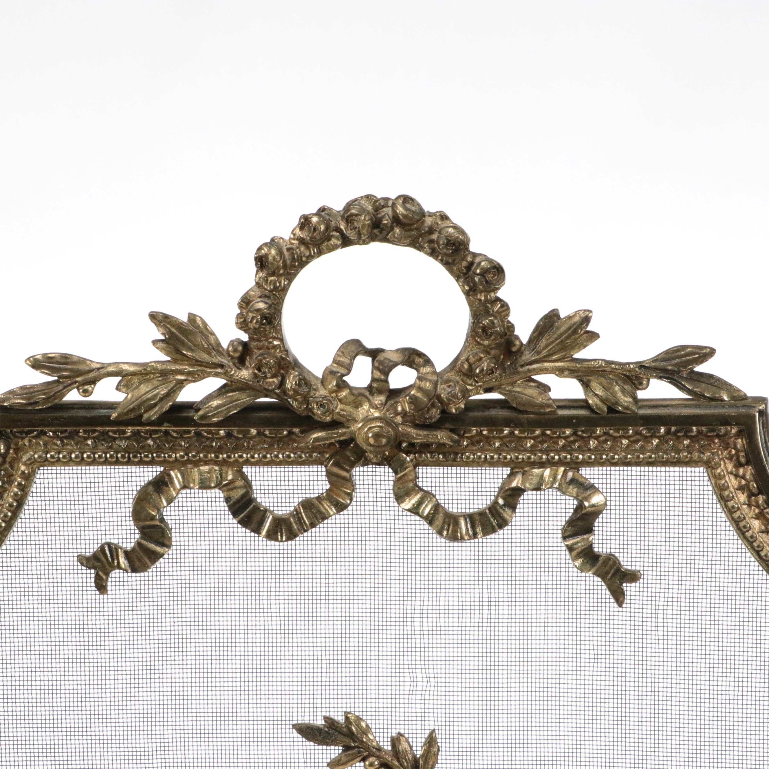 Louis XVI Style Brass Fireplace Screen, Late 19th/Early 20th Century