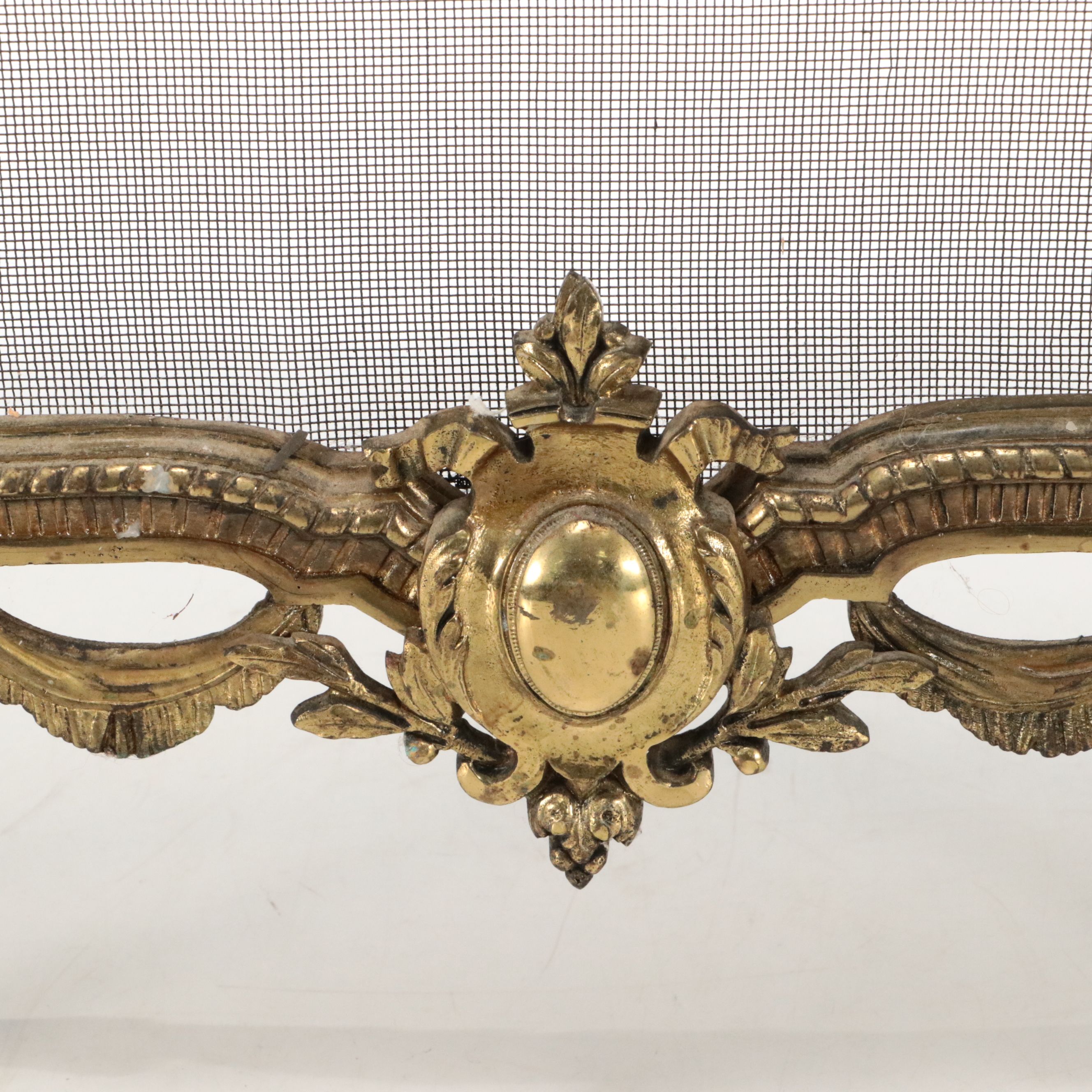 Louis XVI Style Brass Fireplace Screen, Late 19th/Early 20th Century