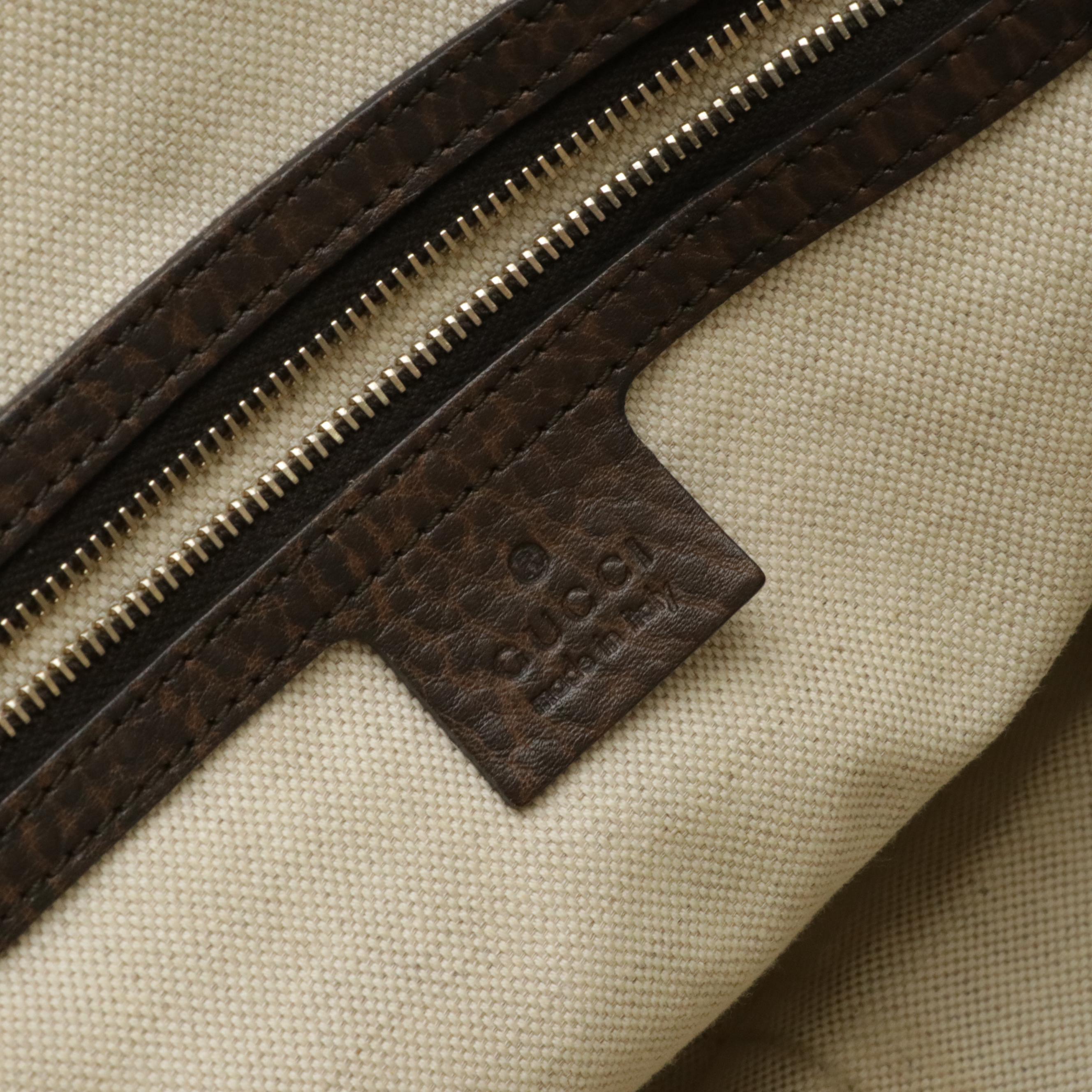 Gucci Guccissima Leather Horsebit Zip-Top Tote