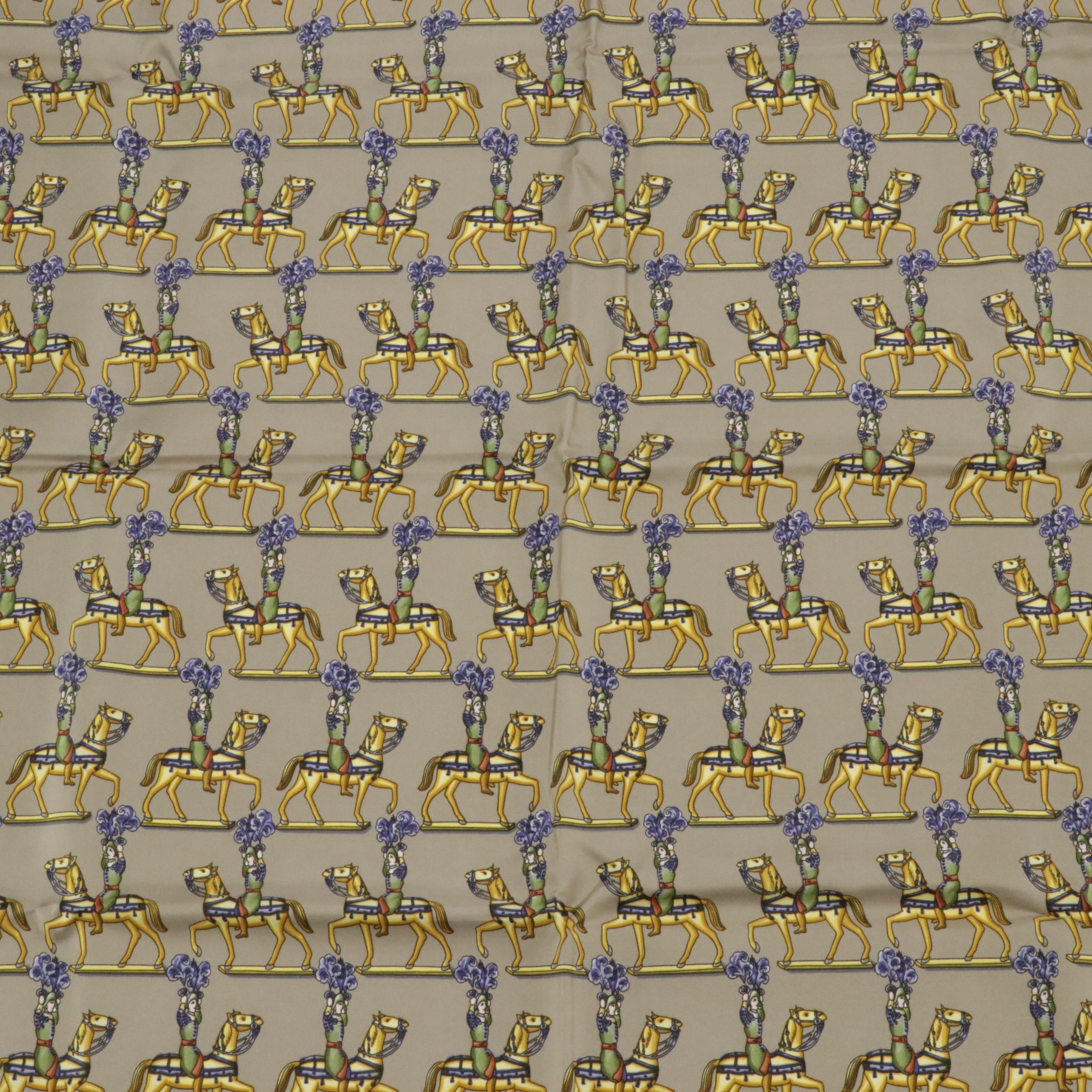 Hermès "Les Artificiers" Silk Twill Scarf 90 in Box