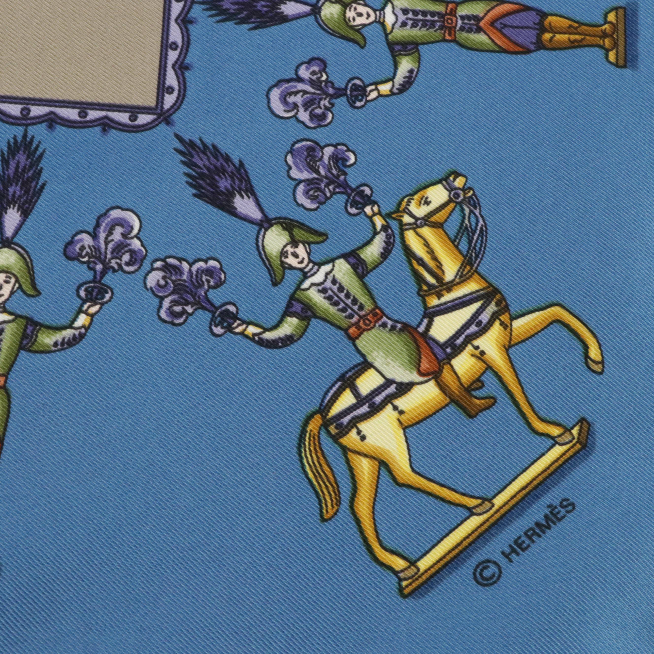 Hermès "Les Artificiers" Silk Twill Scarf 90 in Box