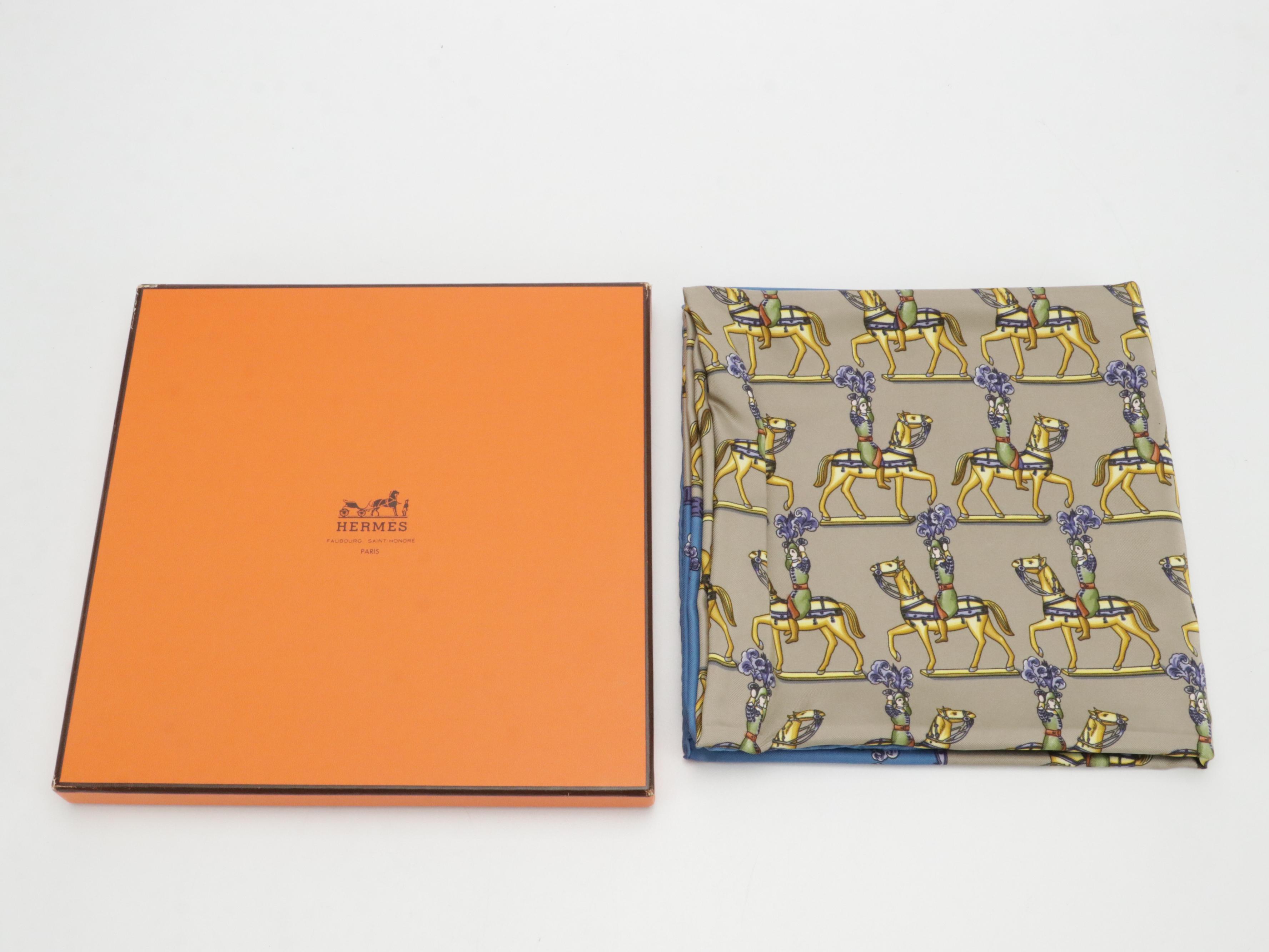 Hermès "Les Artificiers" Silk Twill Scarf 90 in Box