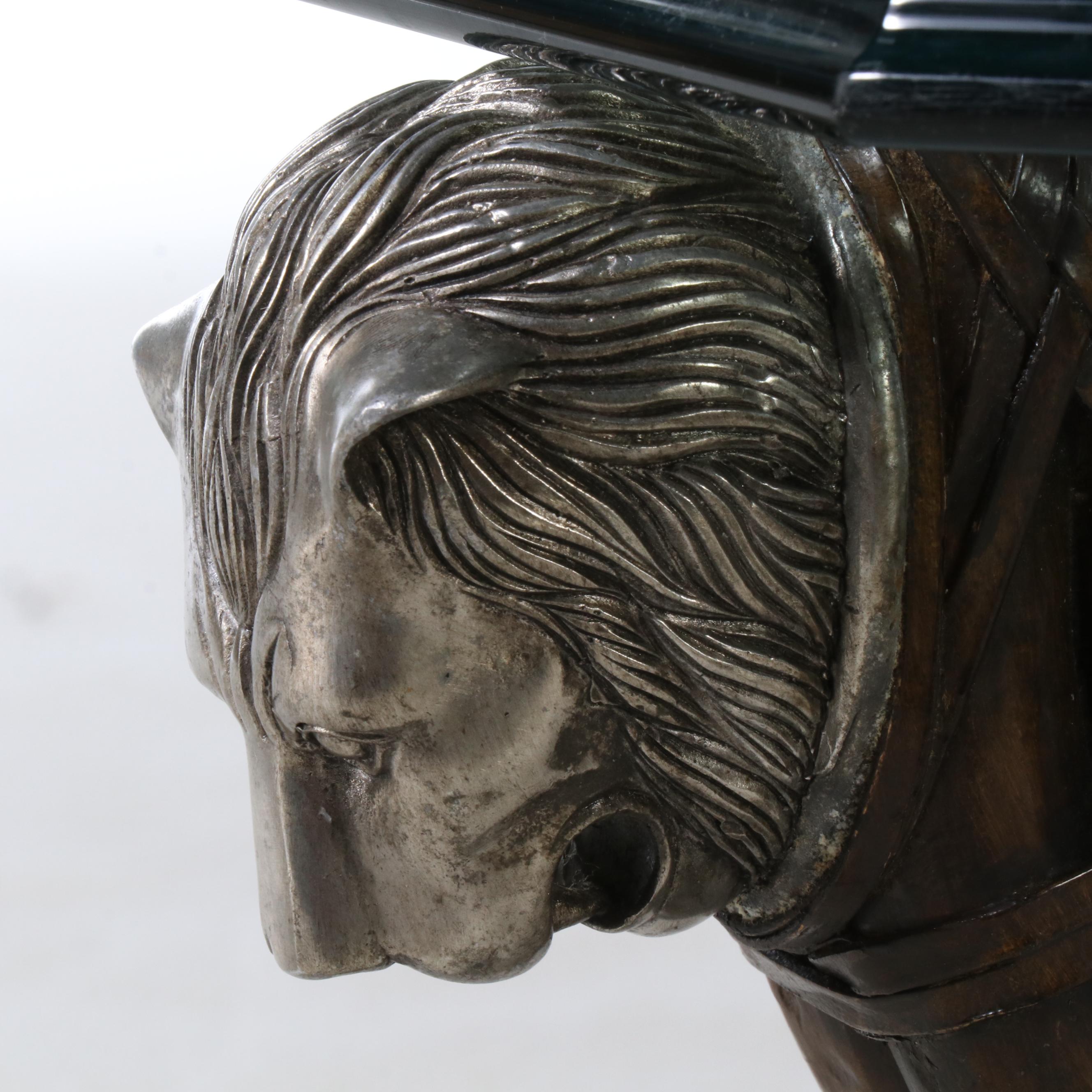 Regency Style Coffee Table with Glass Top after Maitland-Smith