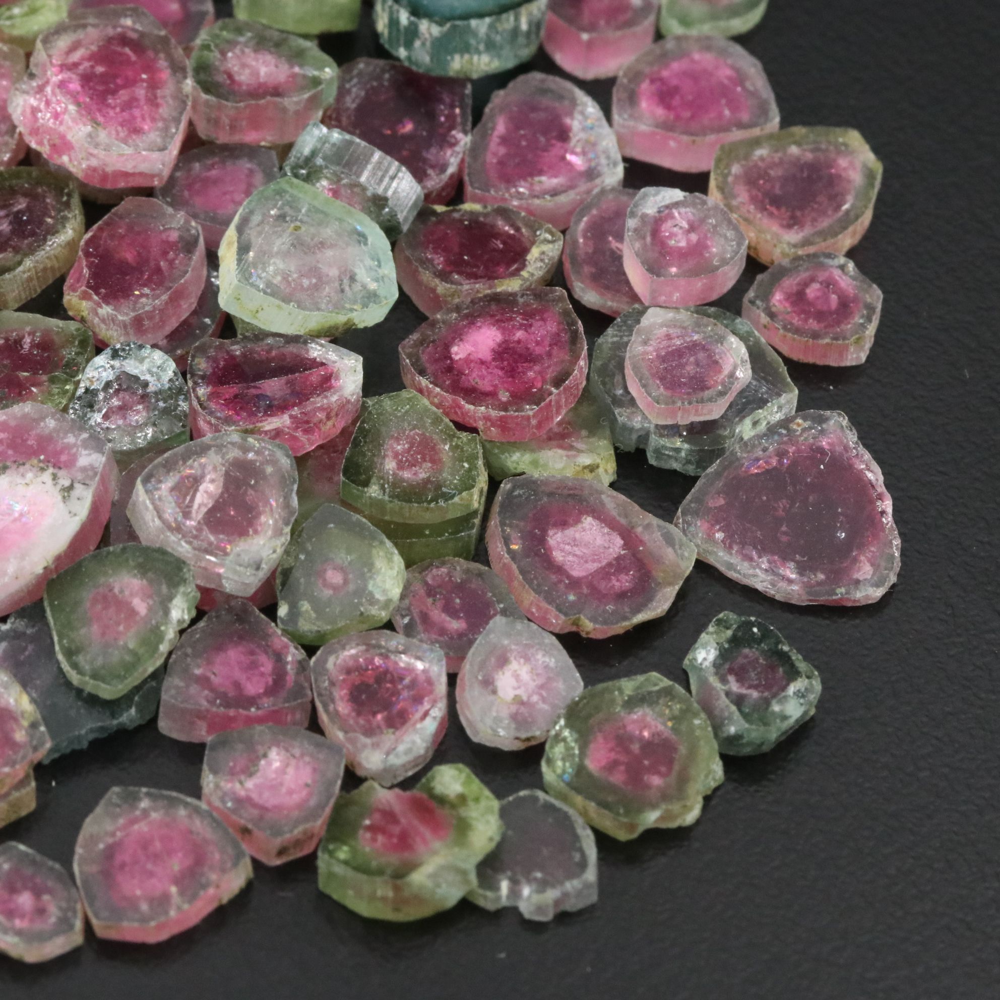 Loose 181.56 CTW Watermelon Tourmaline Slices