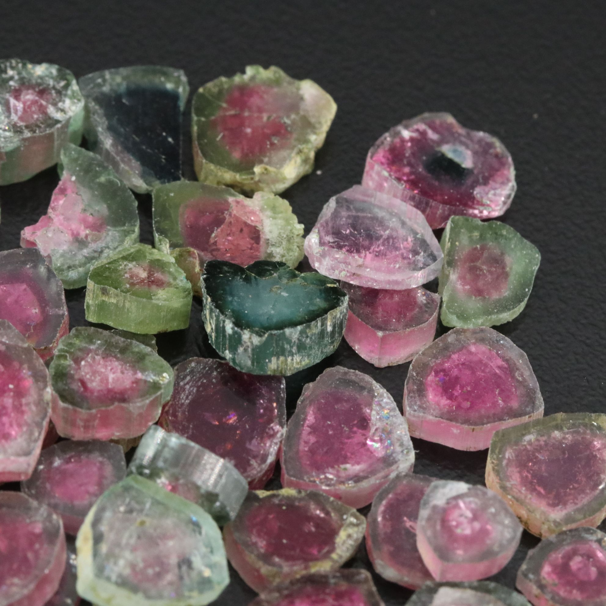Loose 181.56 CTW Watermelon Tourmaline Slices
