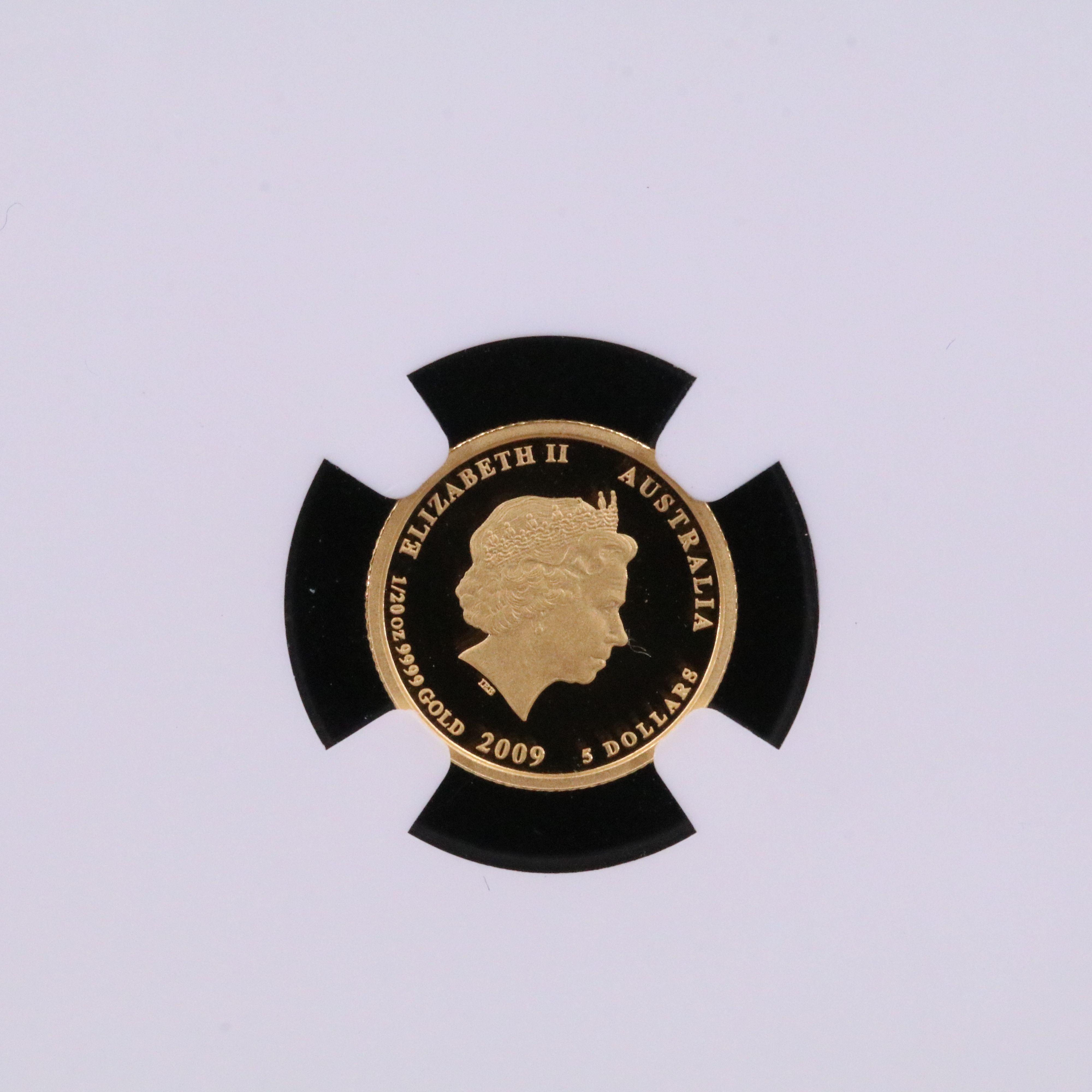 NGC Graded PF69 Ultra Cameo 2009P Australia $5 1992 Kookaburra Gold Coin