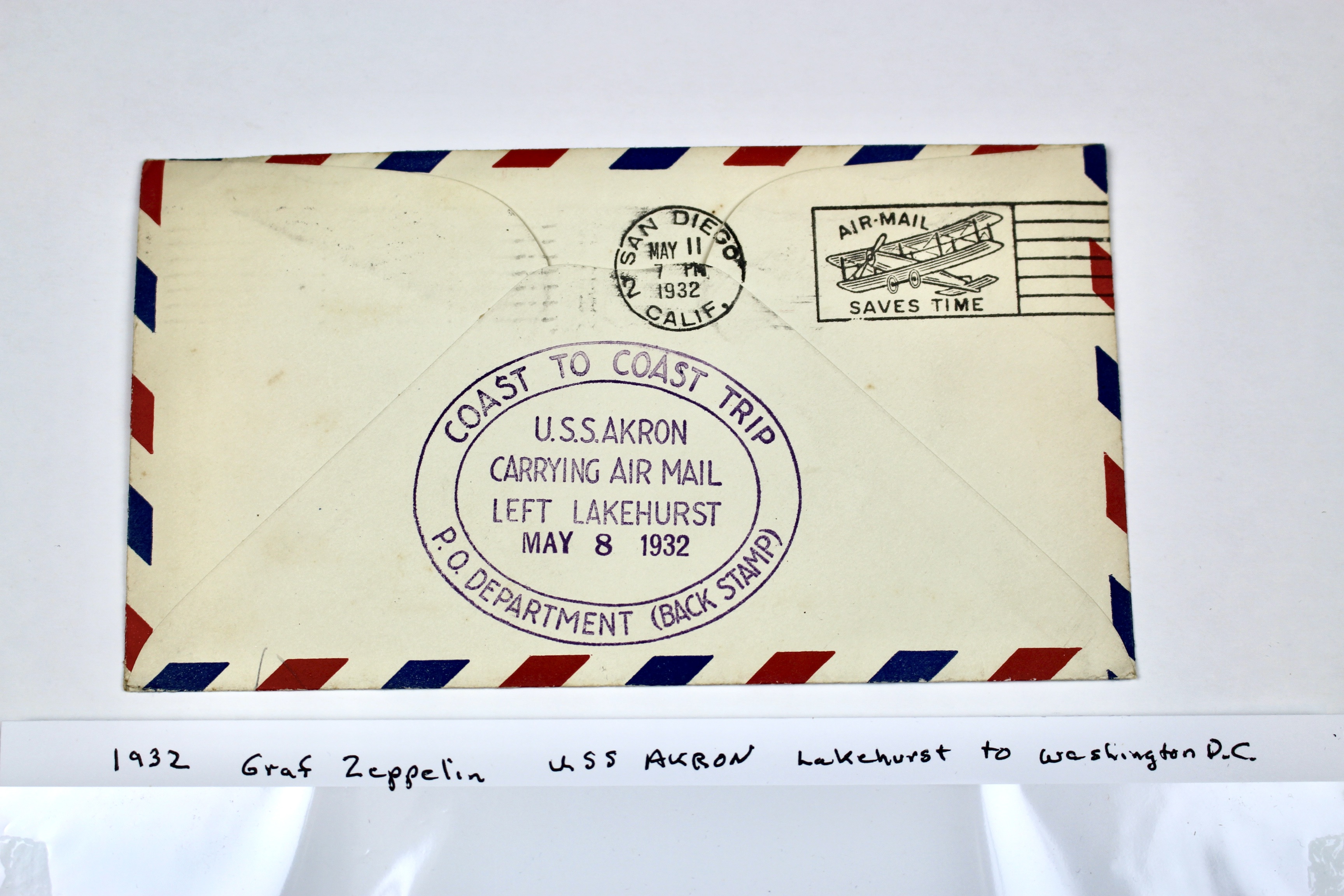 1932 Graf Zeppelin Postal Cover, USS Akron