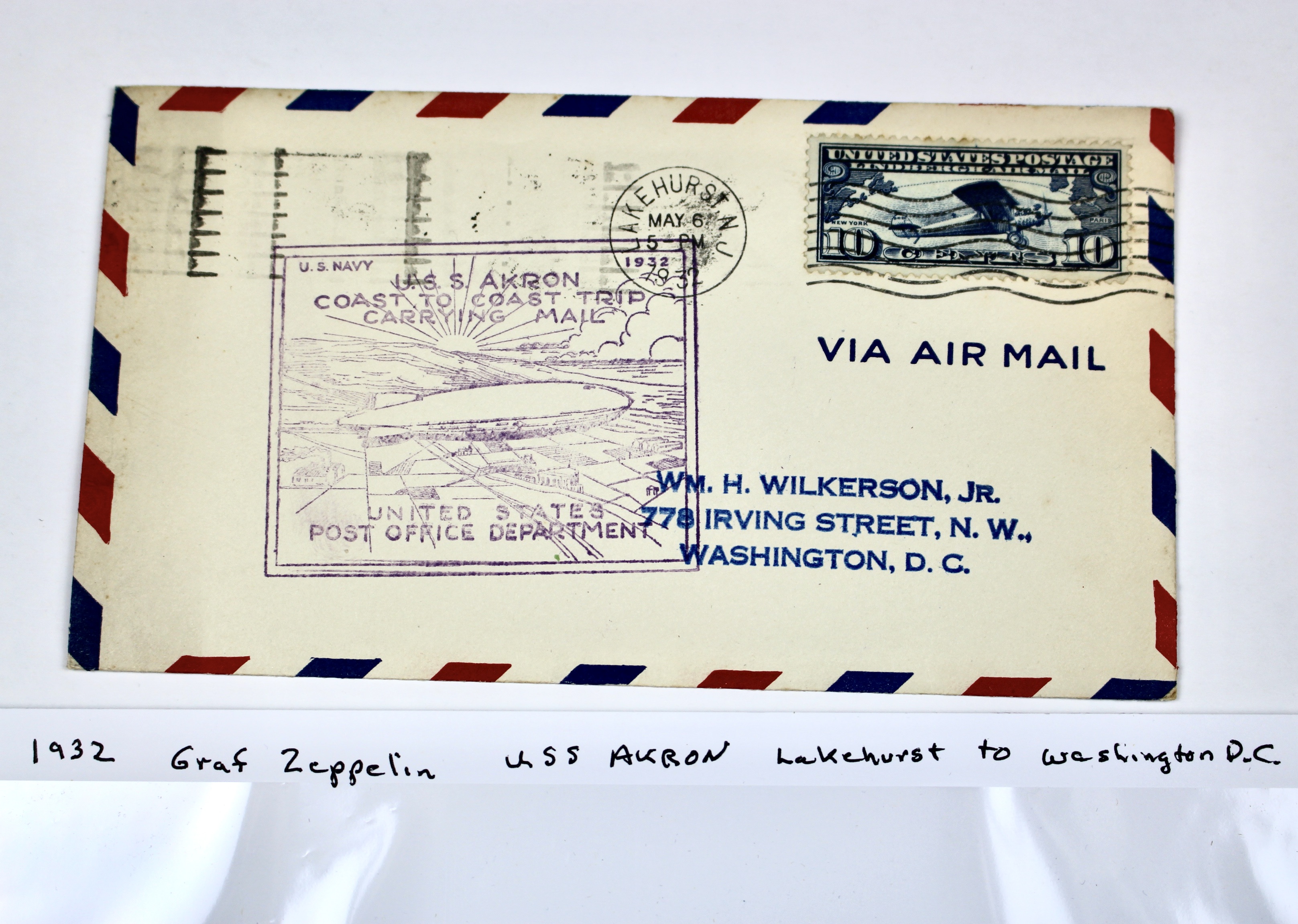 1932 Graf Zeppelin Postal Cover, USS Akron