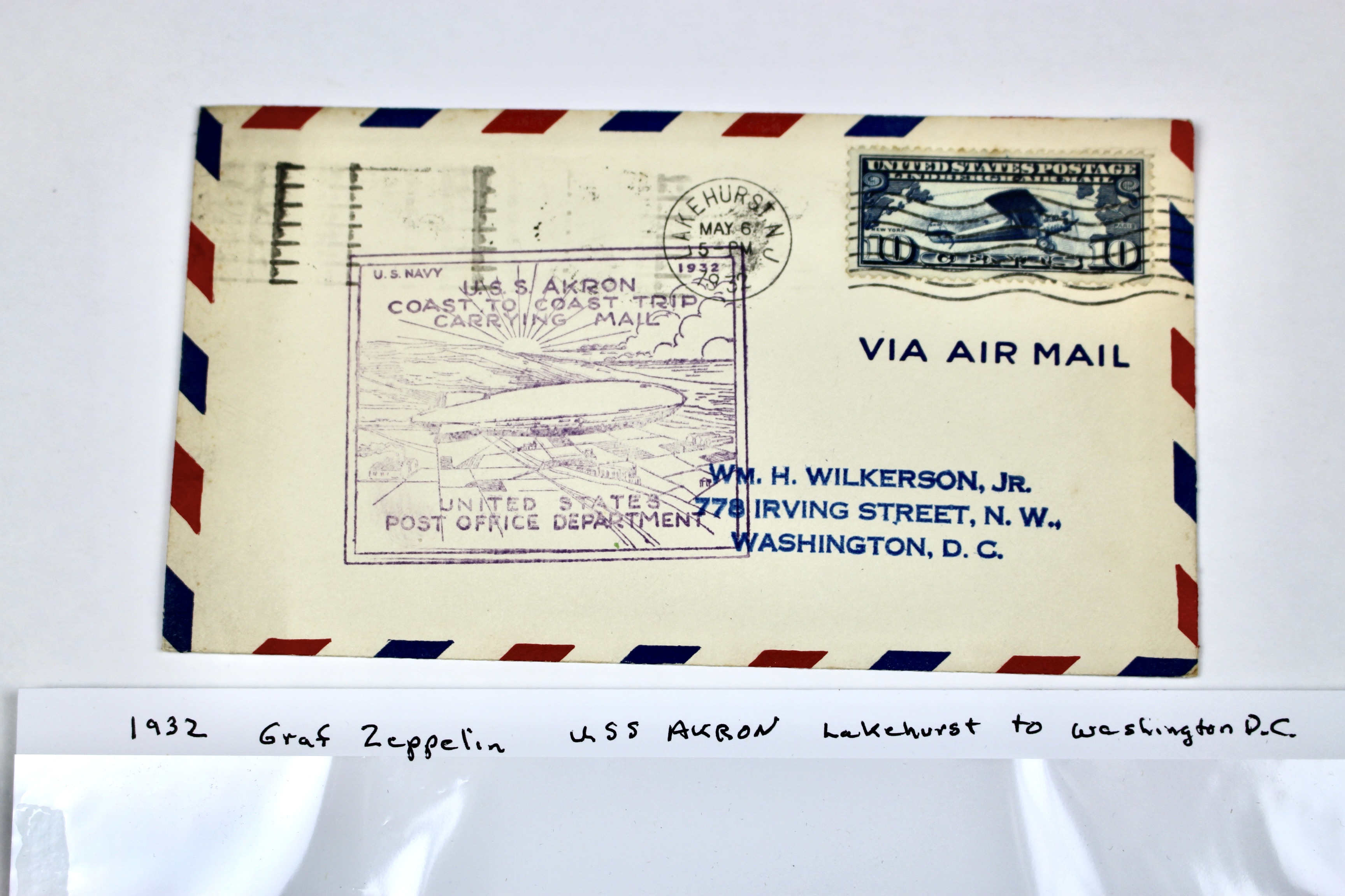 1932 Graf Zeppelin Postal Cover, USS Akron