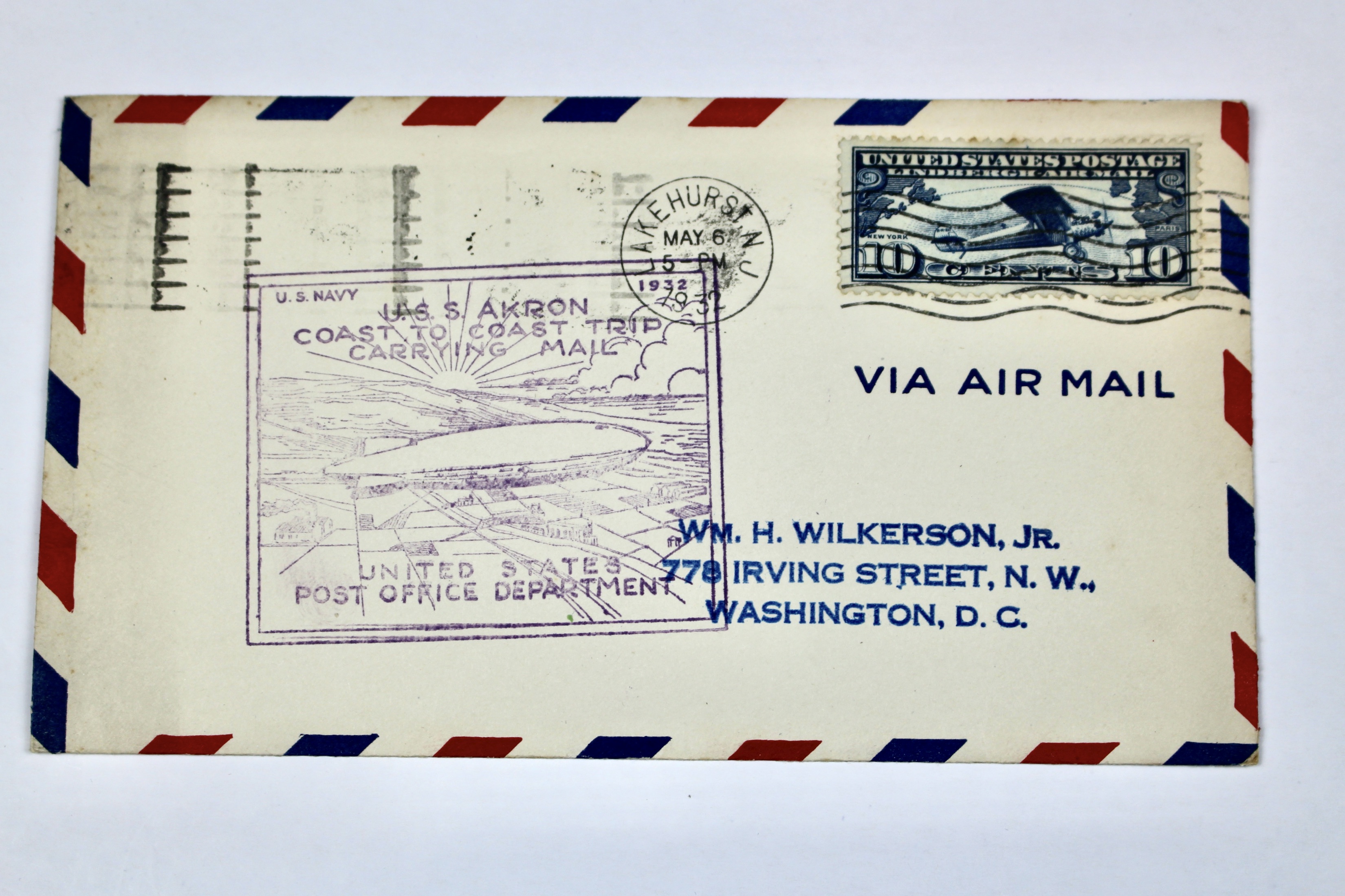 1932 Graf Zeppelin Postal Cover, USS Akron