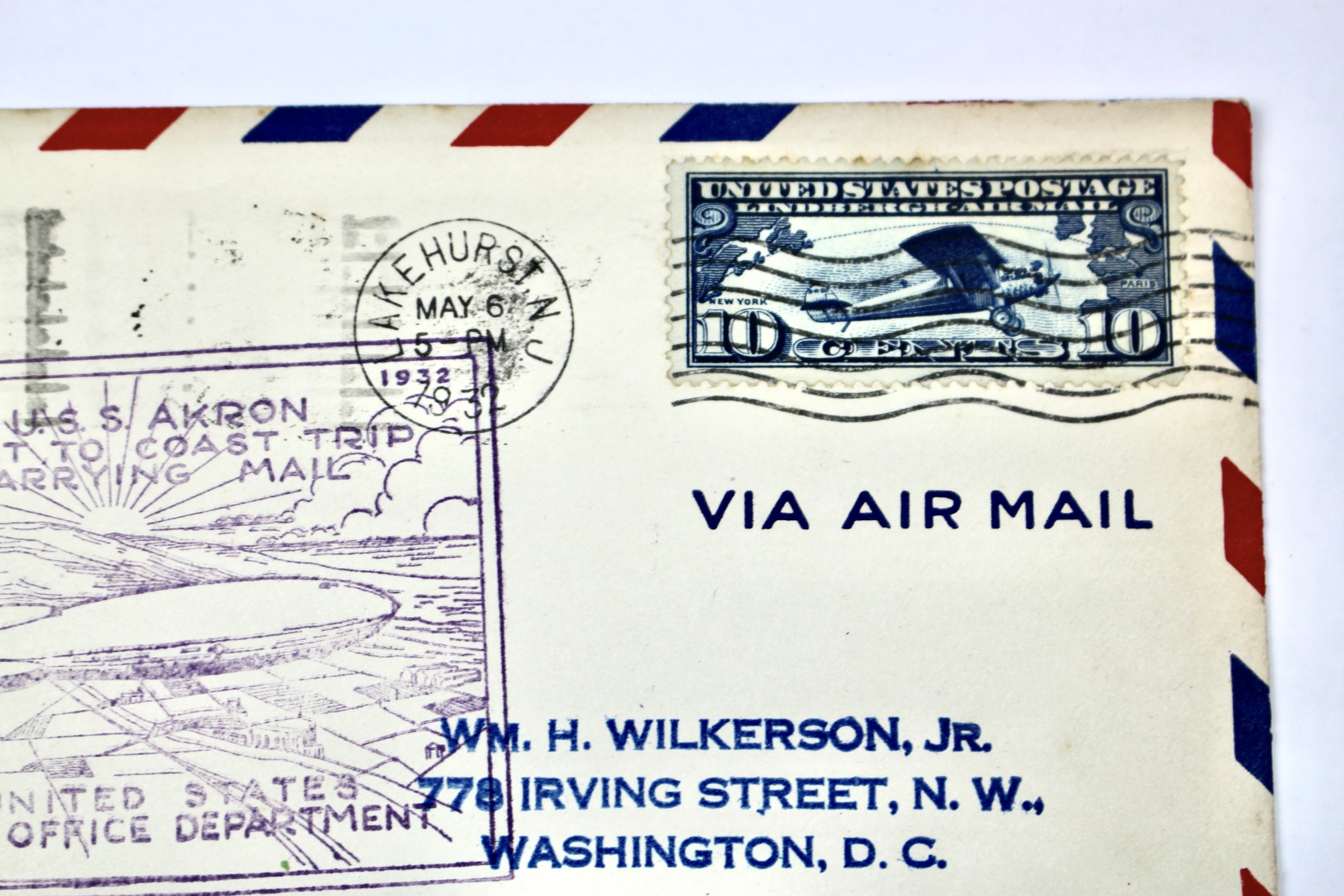 1932 Graf Zeppelin Postal Cover, USS Akron