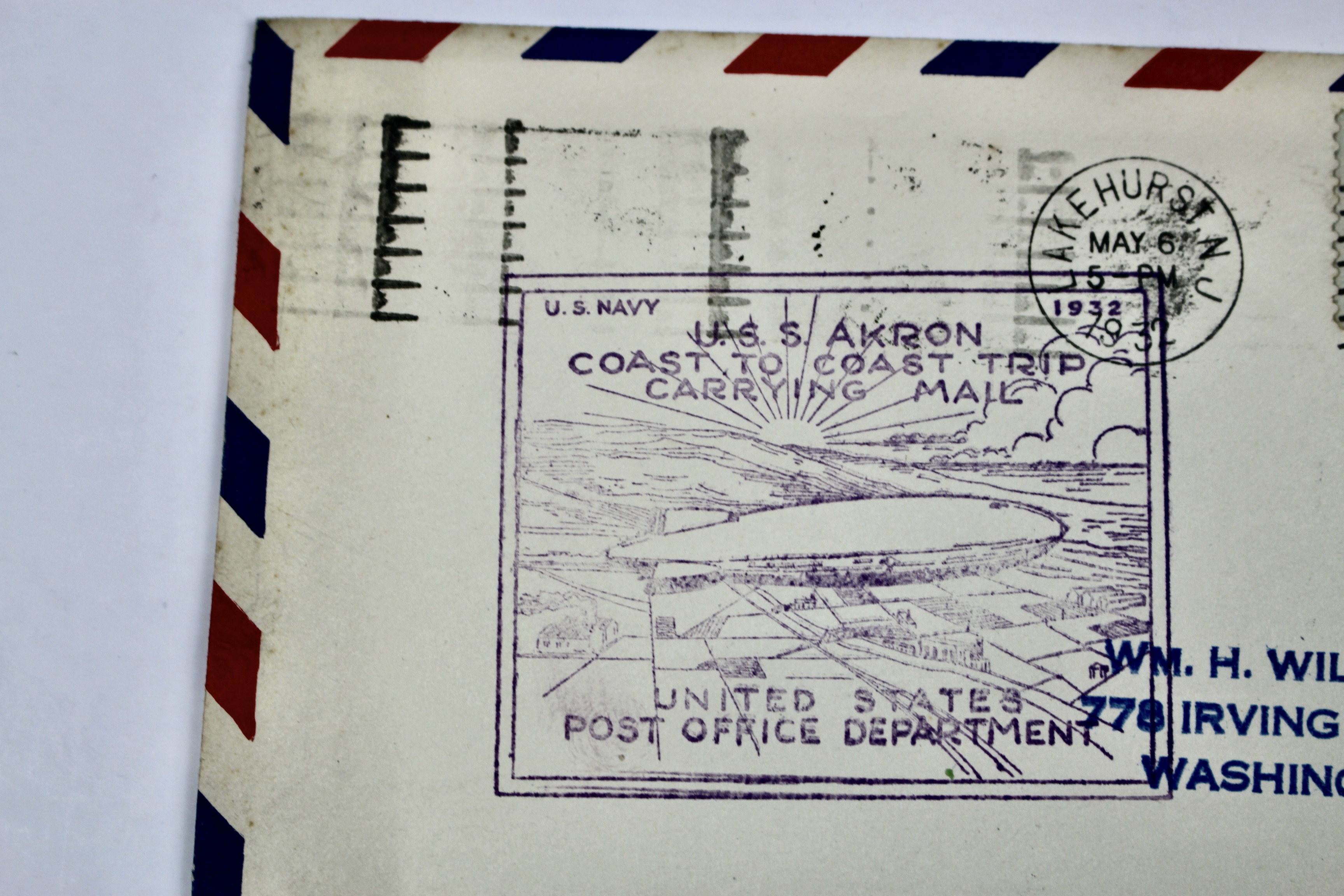 1932 Graf Zeppelin Postal Cover, USS Akron