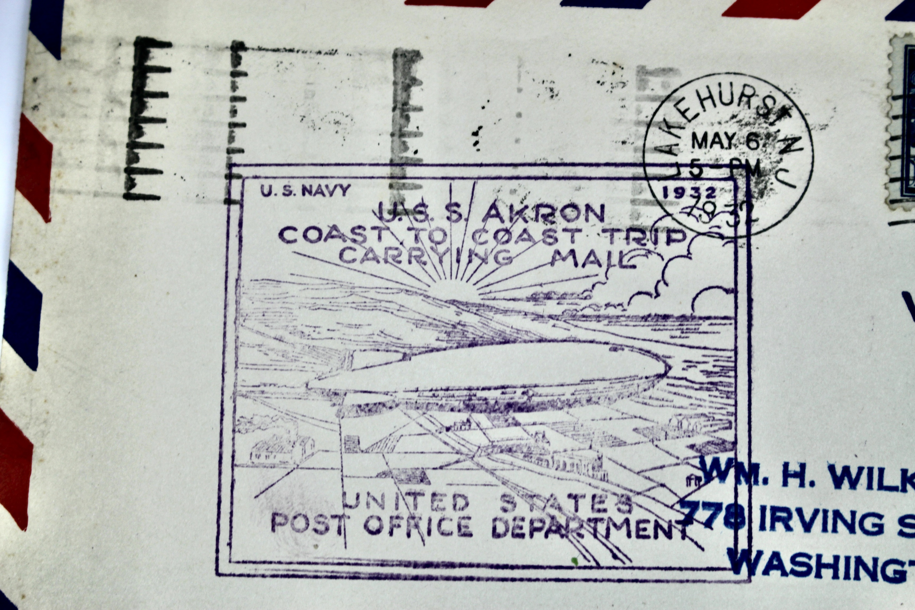 1932 Graf Zeppelin Postal Cover, USS Akron