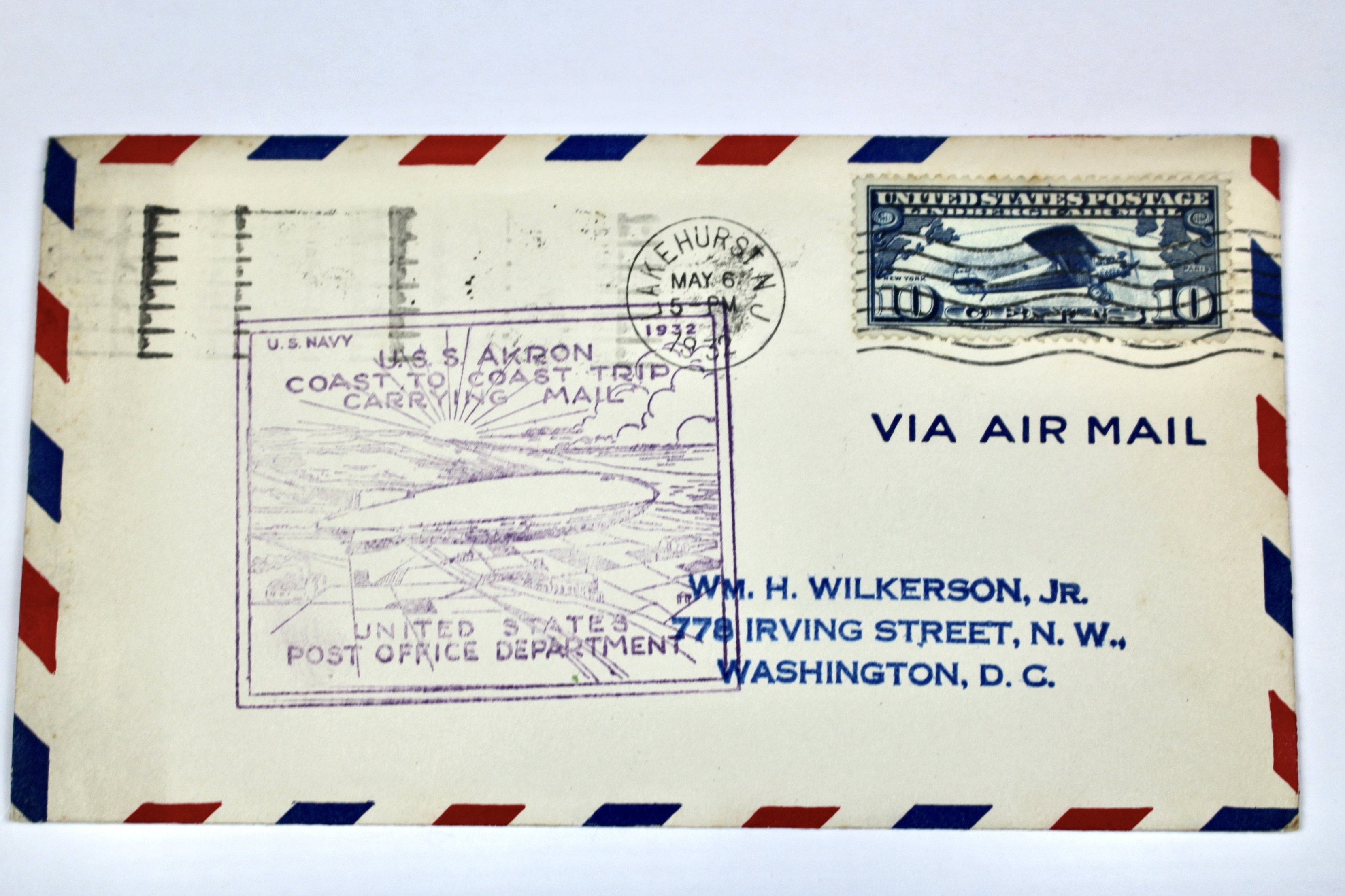 1932 Graf Zeppelin Postal Cover, USS Akron