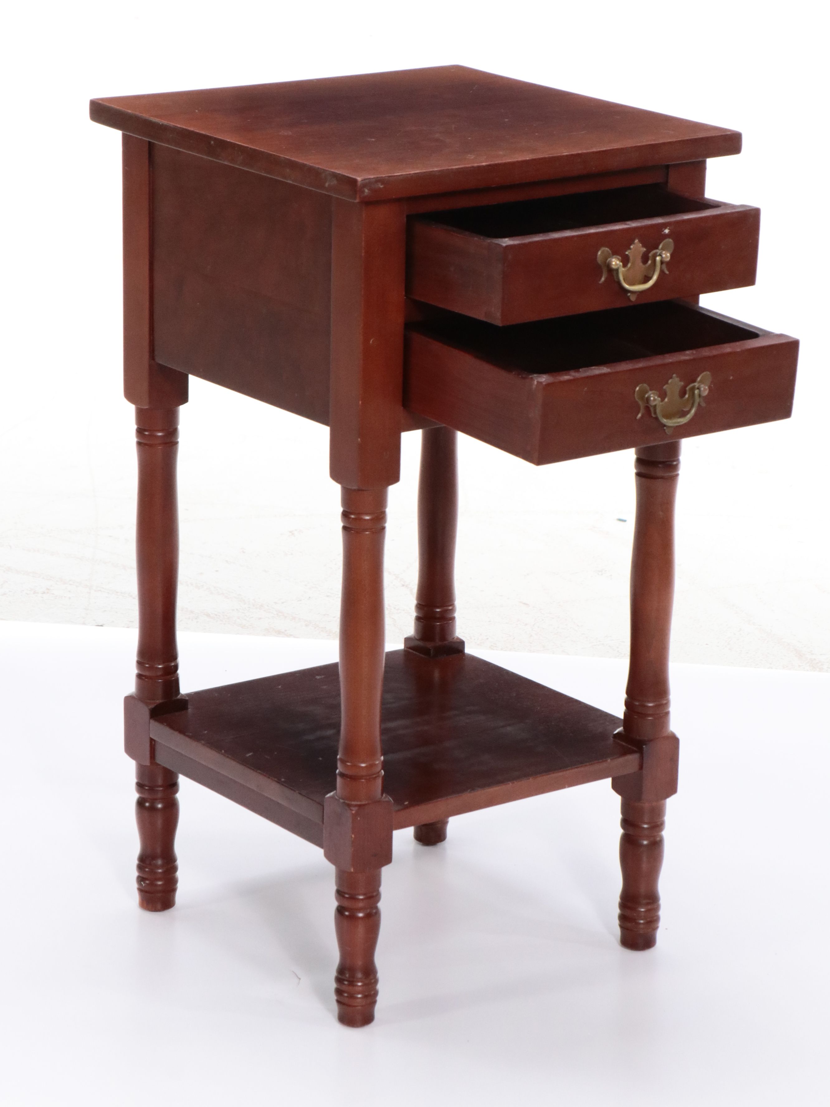 Eastlake Carved Walnut Side Chair with Two-Drawer Side Table