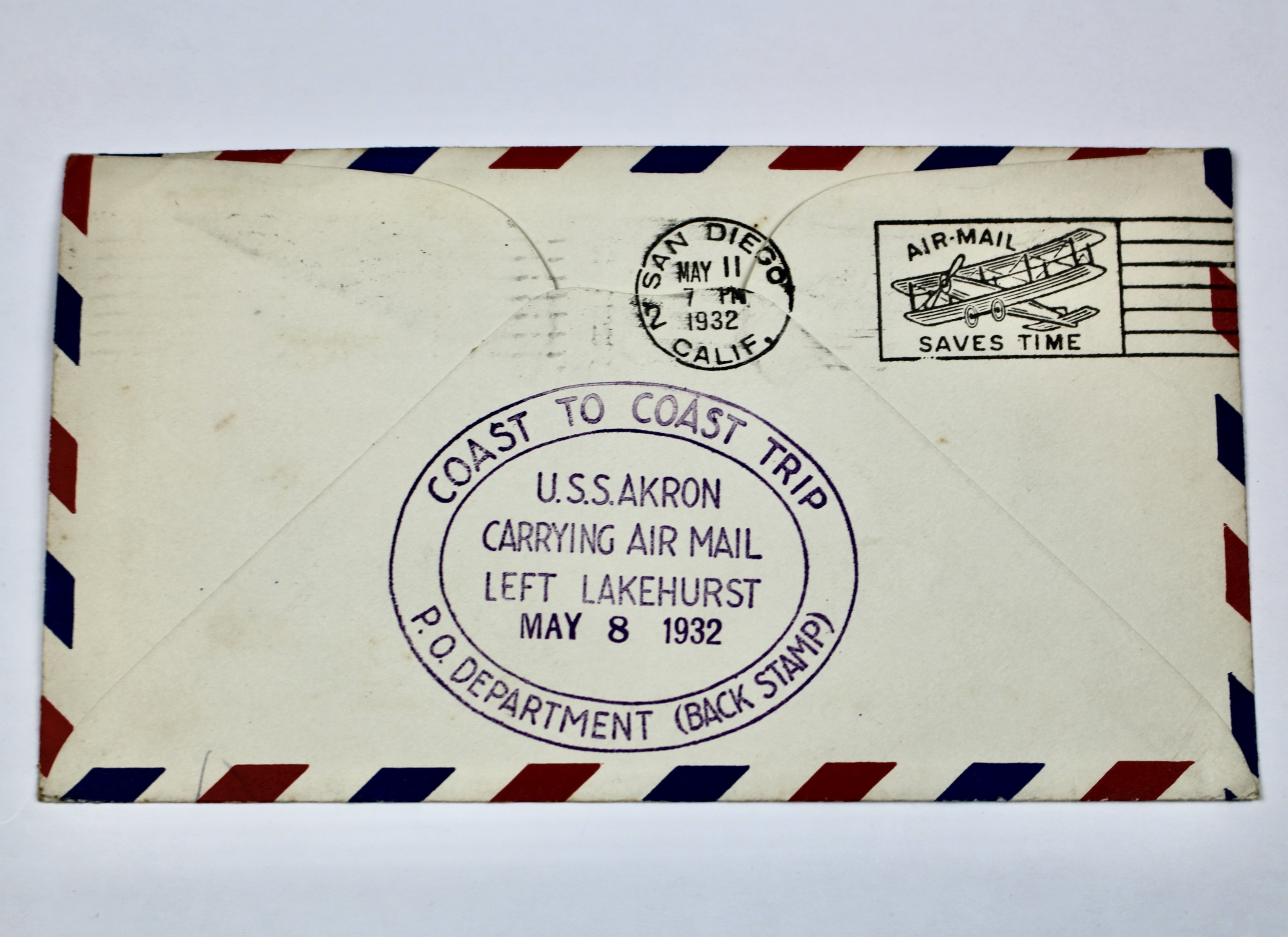 1932 Graf Zeppelin Postal Cover, USS Akron