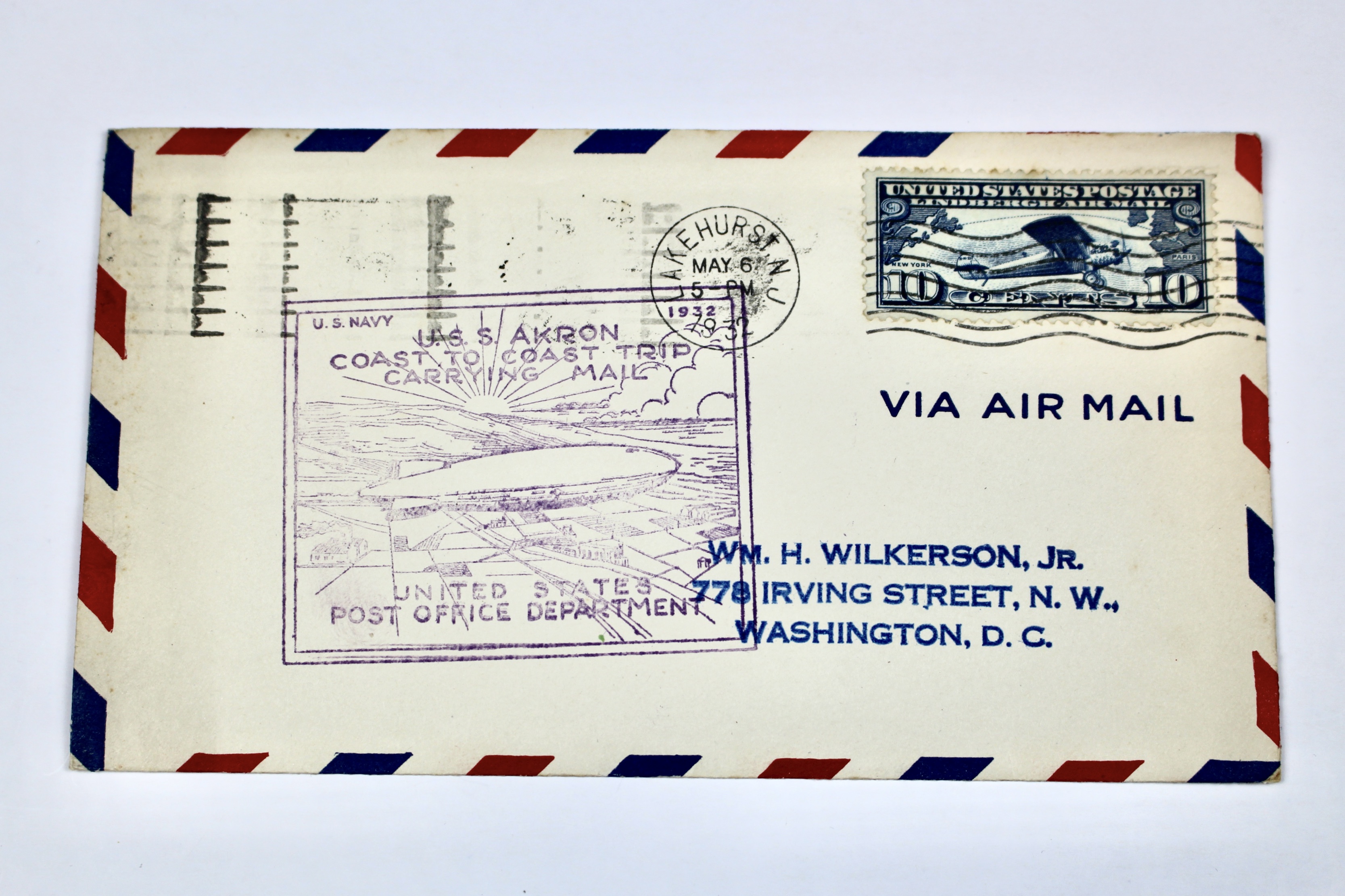 1932 Graf Zeppelin Postal Cover, USS Akron