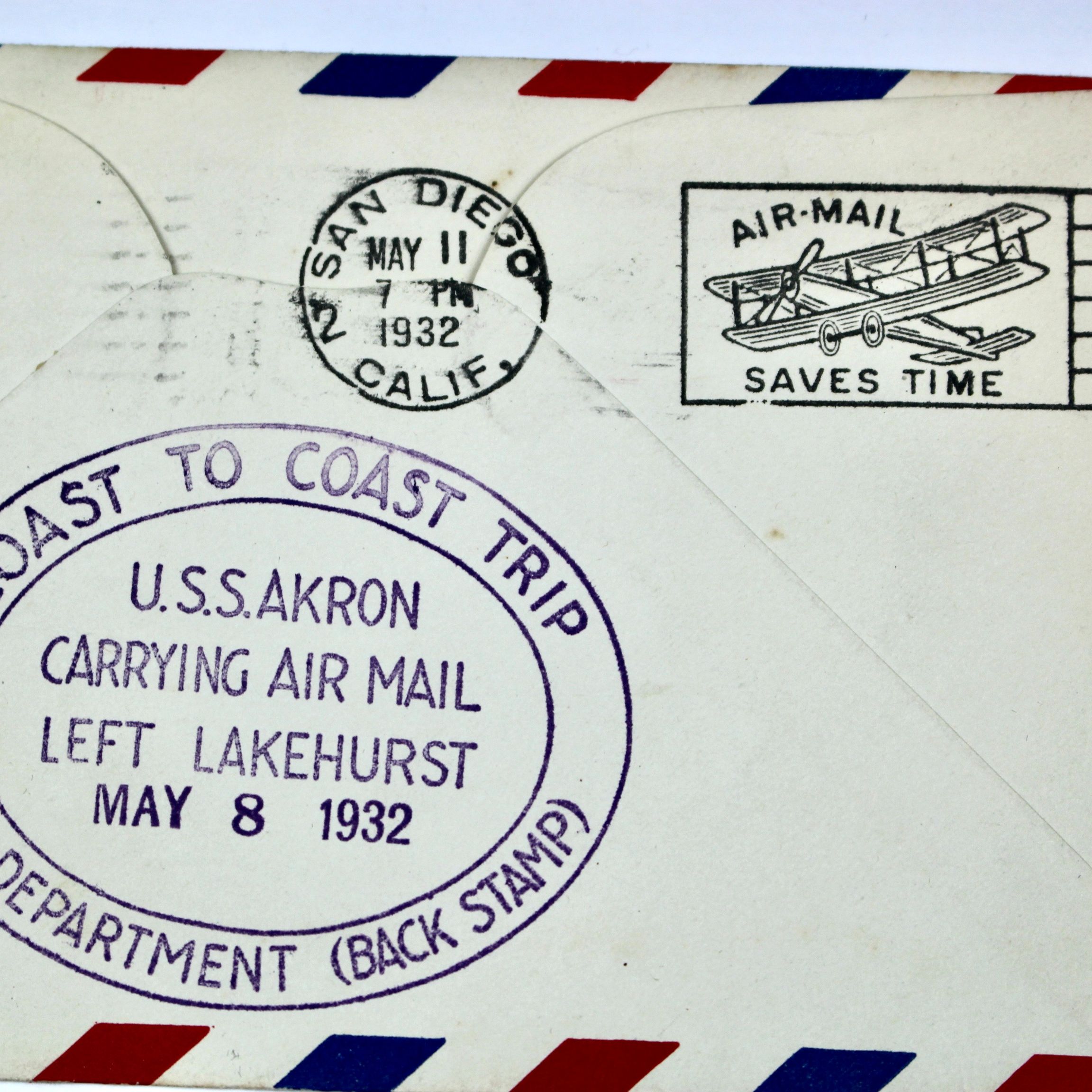 1932 Graf Zeppelin Postal Cover, USS Akron