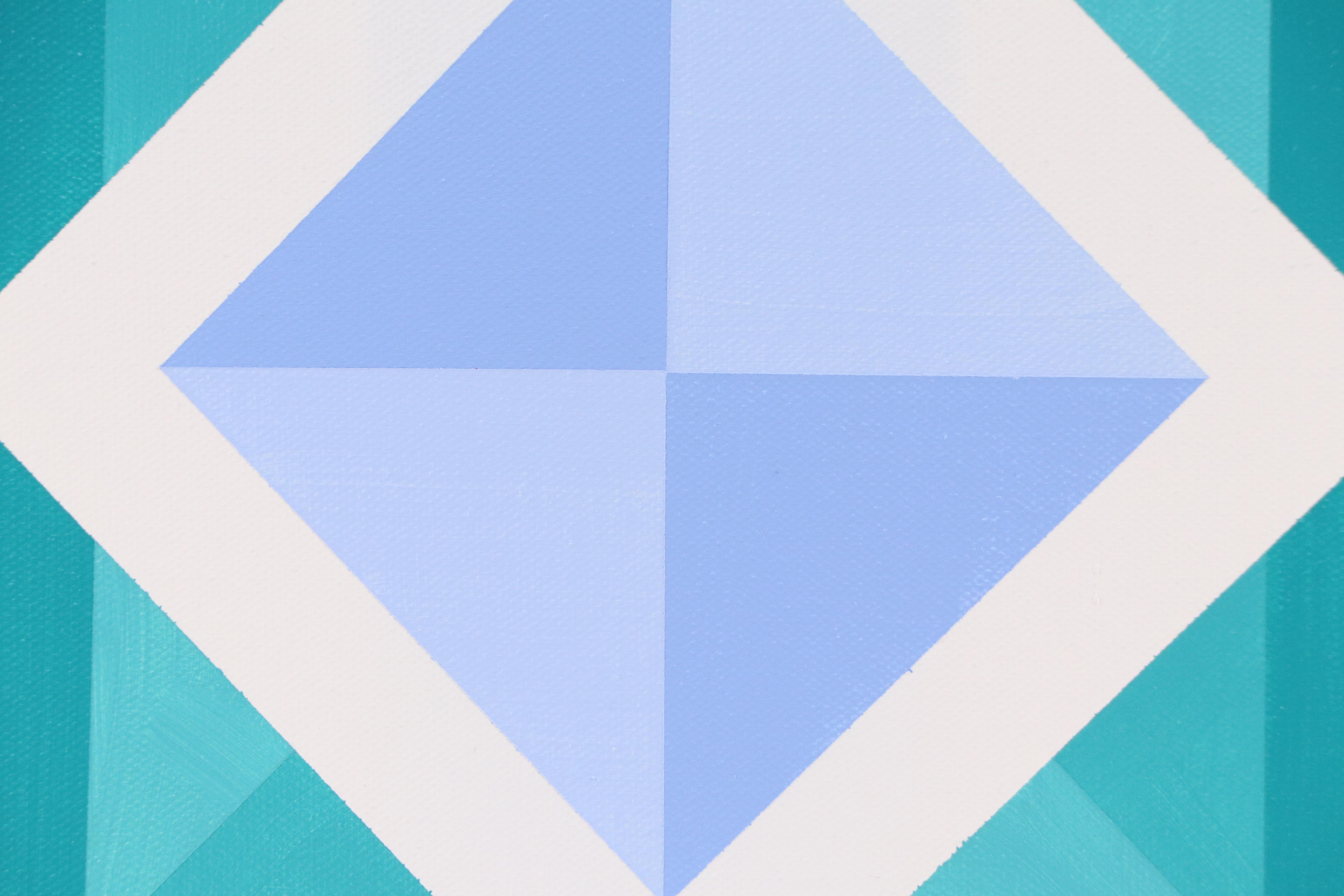 deSanto Geometric Acrylic Painting "Chromadron," 2025