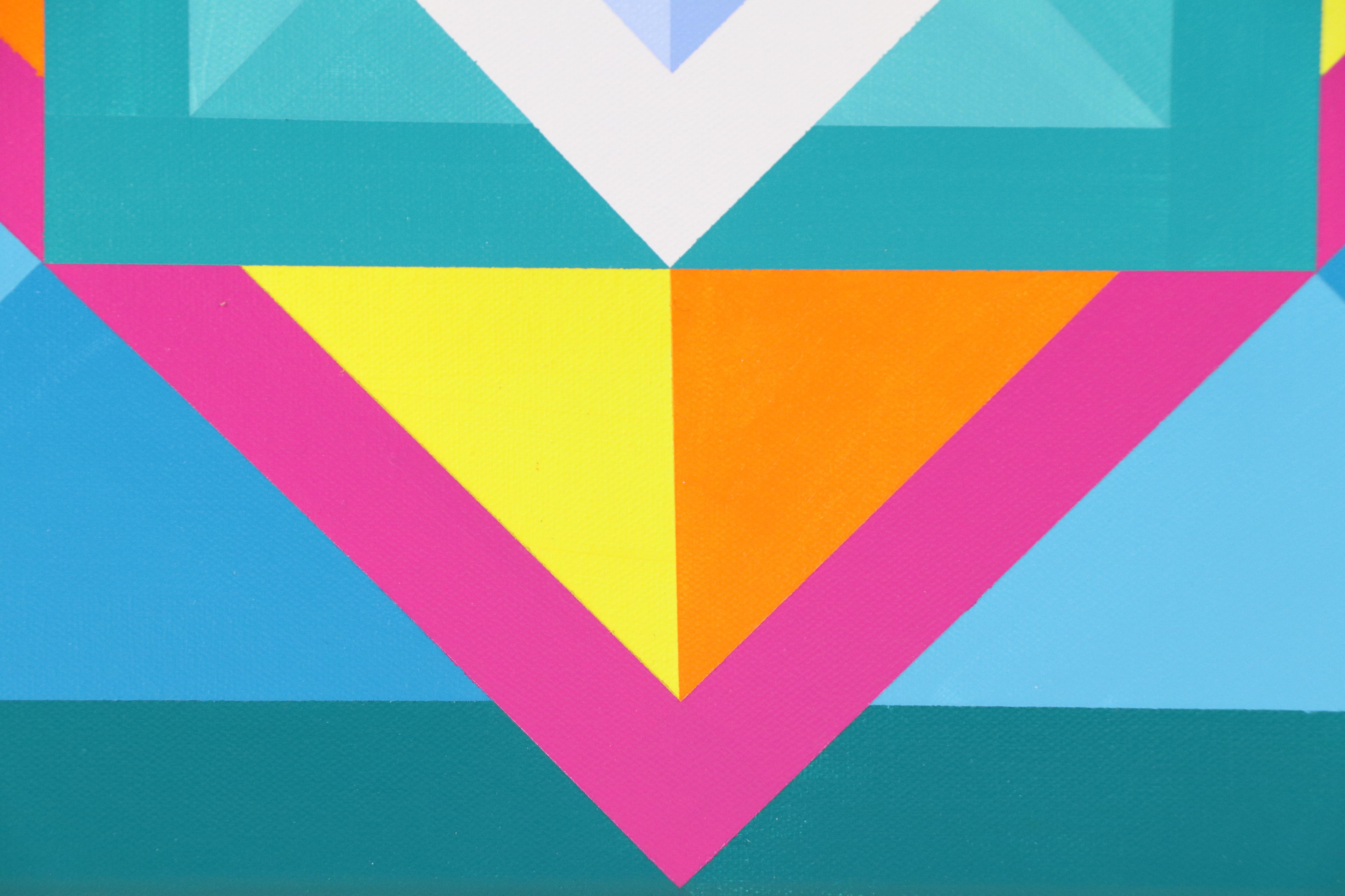 deSanto Geometric Acrylic Painting "Chromadron," 2025