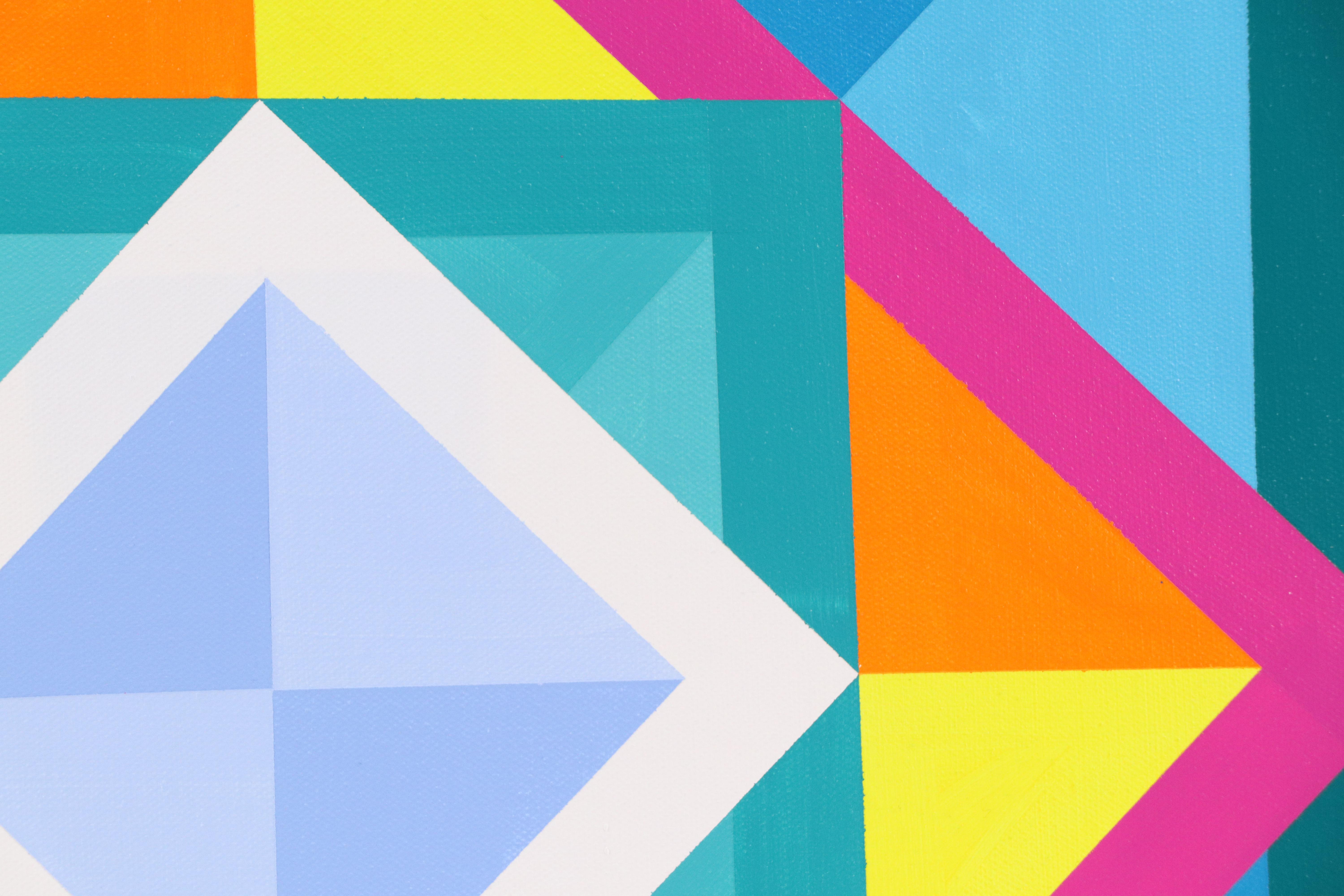 deSanto Geometric Acrylic Painting "Chromadron," 2025