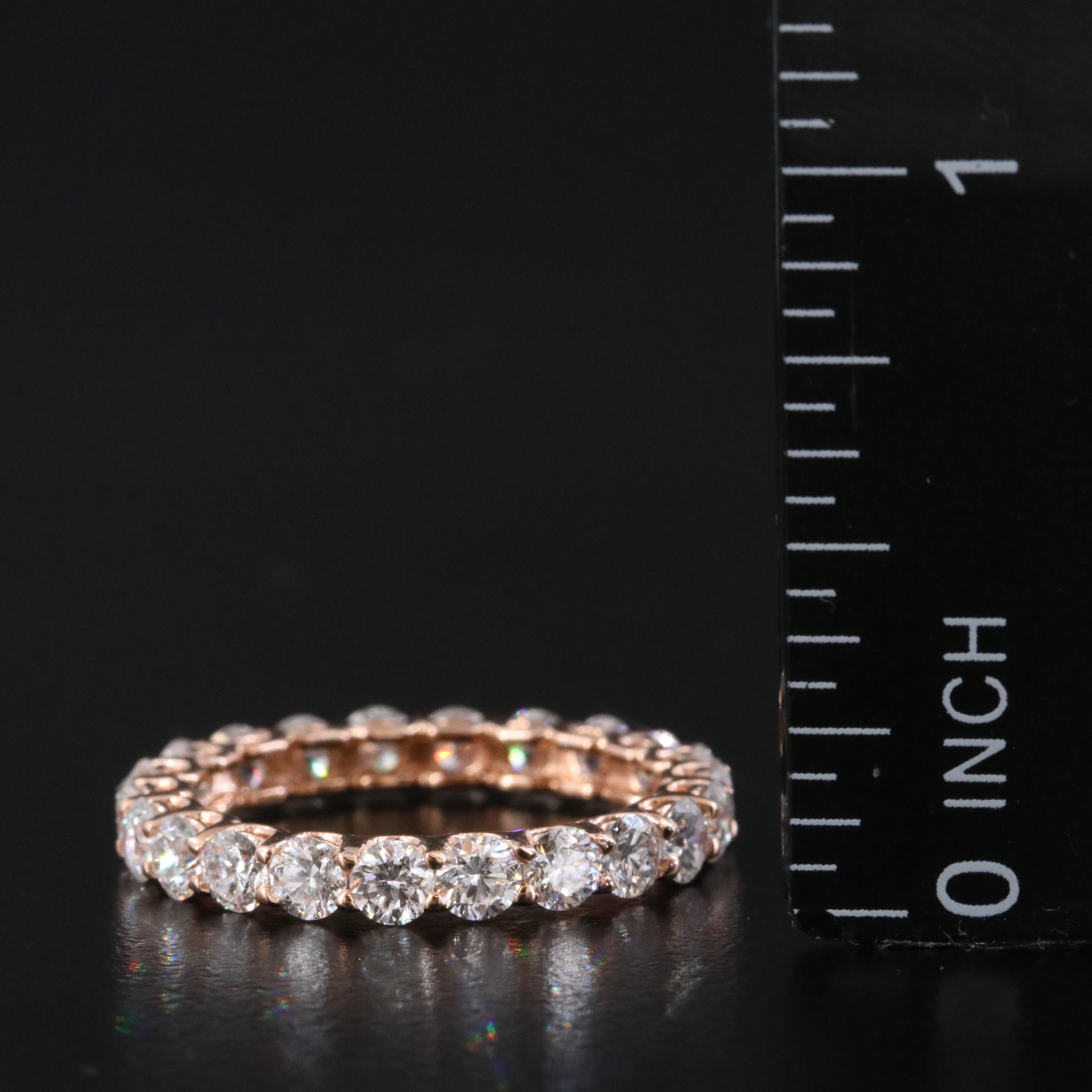 14K Rose Gold 2.25 CTW Lab Grown Diamond Eternity Band with IGI Jewelry Report