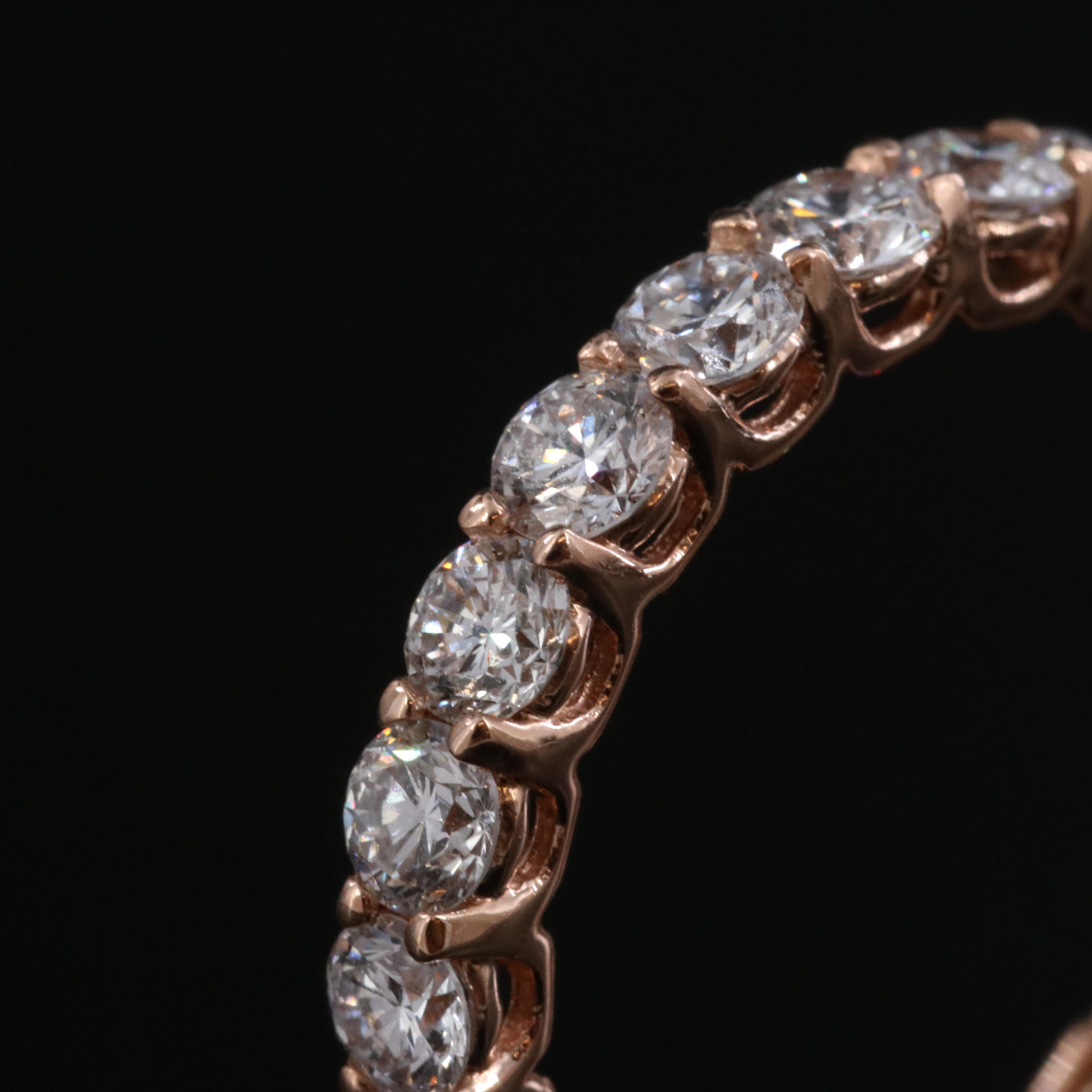 14K Rose Gold 2.25 CTW Lab Grown Diamond Eternity Band with IGI Jewelry Report