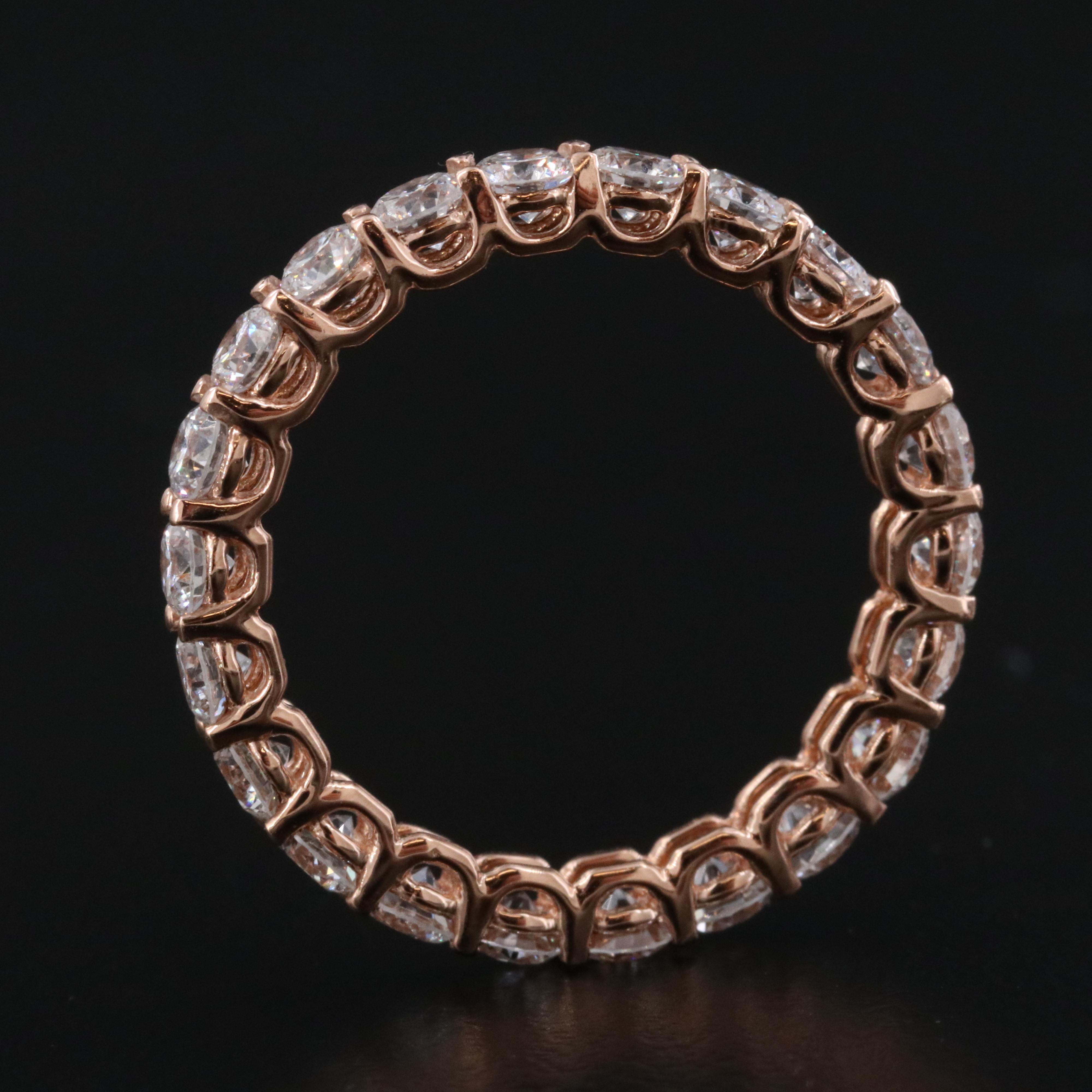 14K Rose Gold 2.25 CTW Lab Grown Diamond Eternity Band with IGI Jewelry Report
